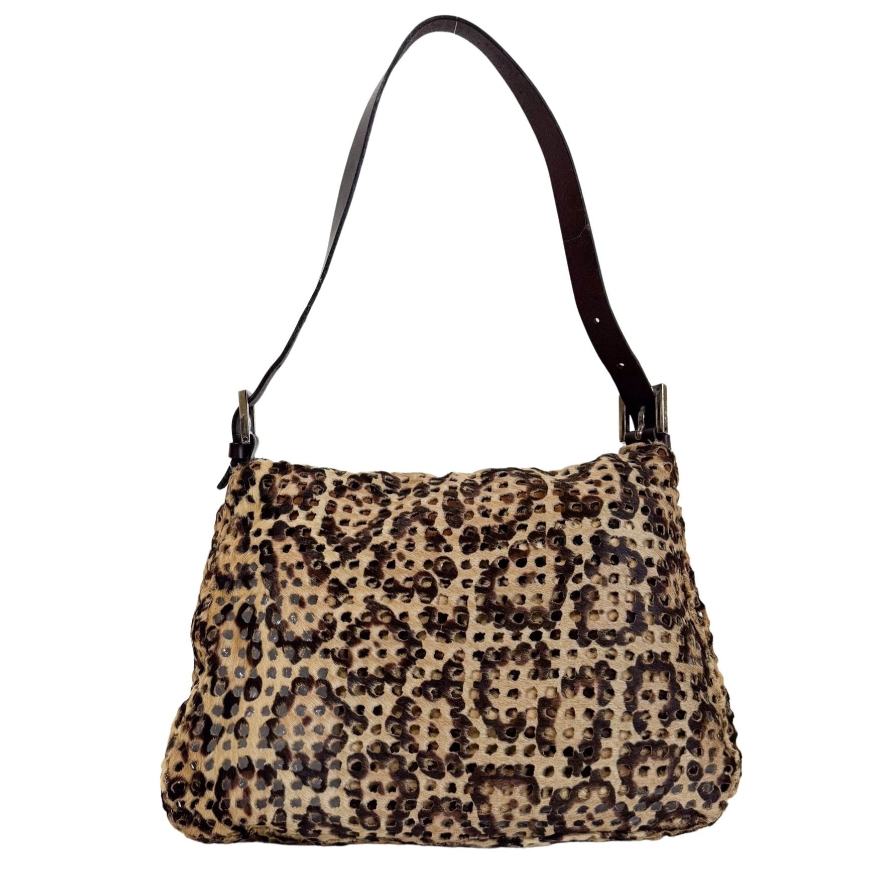 FENDI Rare 90s Perforated Pony Hair Animal Print Mamma Baguette, in , Sold by HIVE PRELOVED - Shoulder Bags, ,