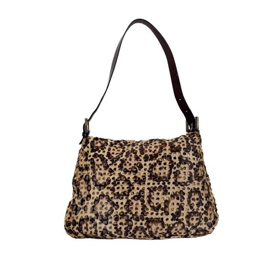 FENDI Rare 90s Perforated Pony Hair Animal Print Mamma Baguette, in , Sold by HIVE PRELOVED - Shoulder Bags, ,