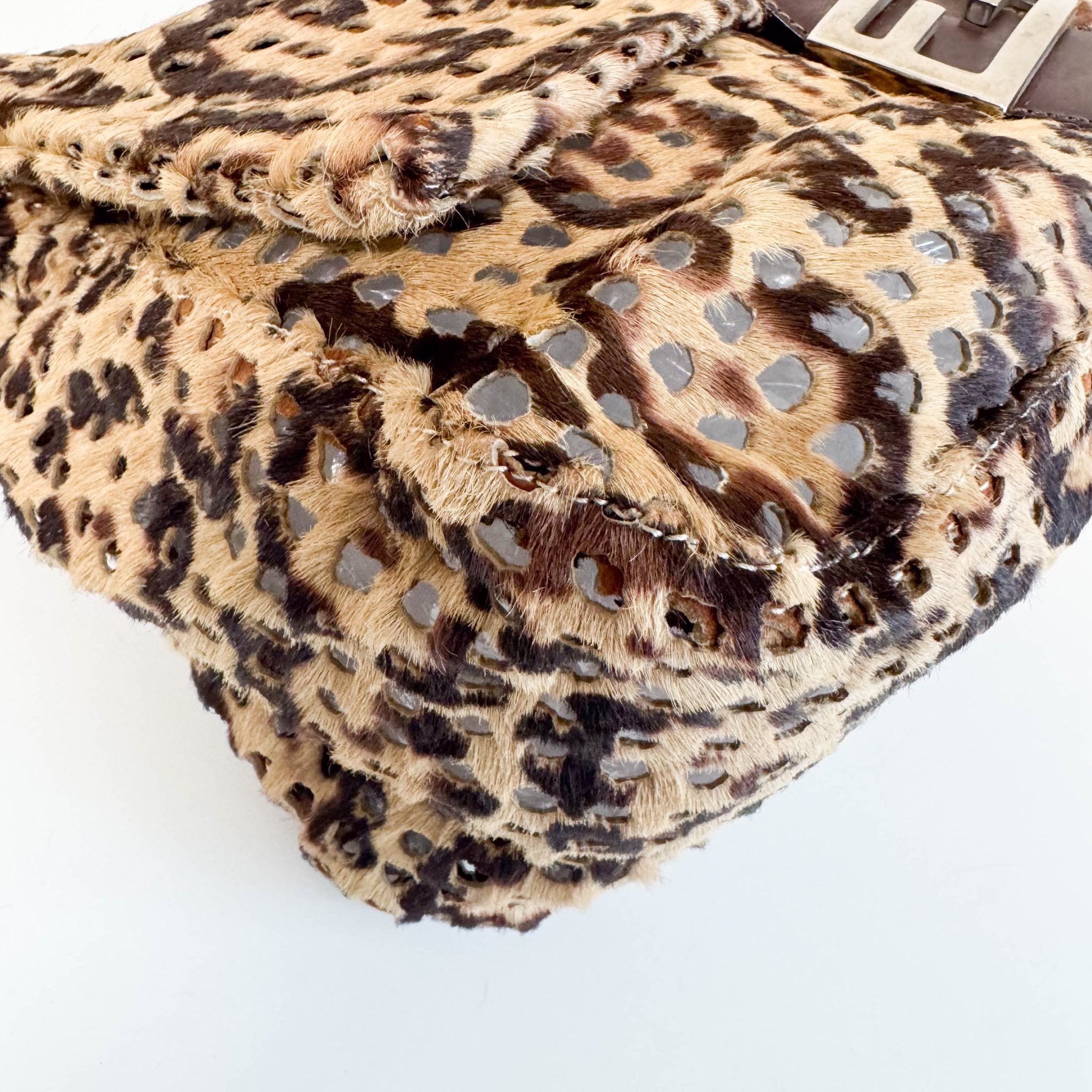 FENDI Rare 90s Perforated Pony Hair Animal Print Mamma Baguette, in , Sold by HIVE PRELOVED - Shoulder Bags, ,