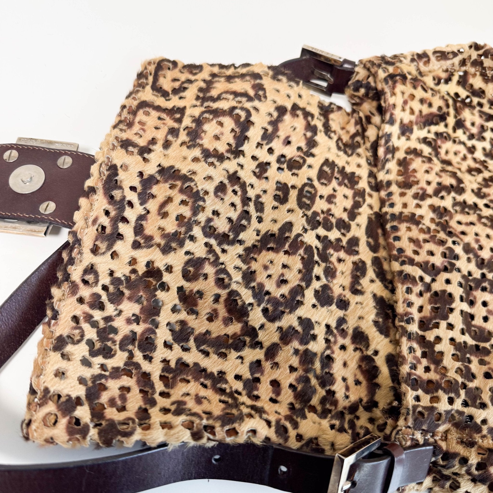FENDI Rare 90s Perforated Pony Hair Animal Print Mamma Baguette, in , Sold by HIVE PRELOVED - Shoulder Bags, ,