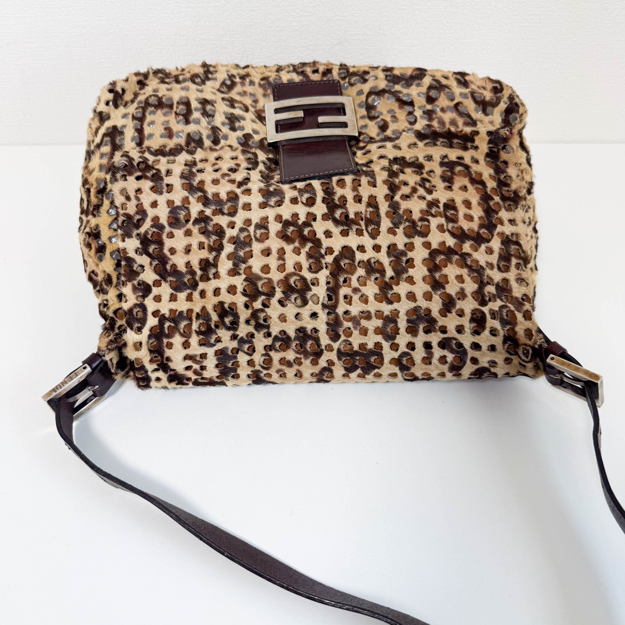 FENDI Rare 90s Perforated Pony Hair Animal Print Mamma Baguette, in , Sold by HIVE PRELOVED - Shoulder Bags, ,