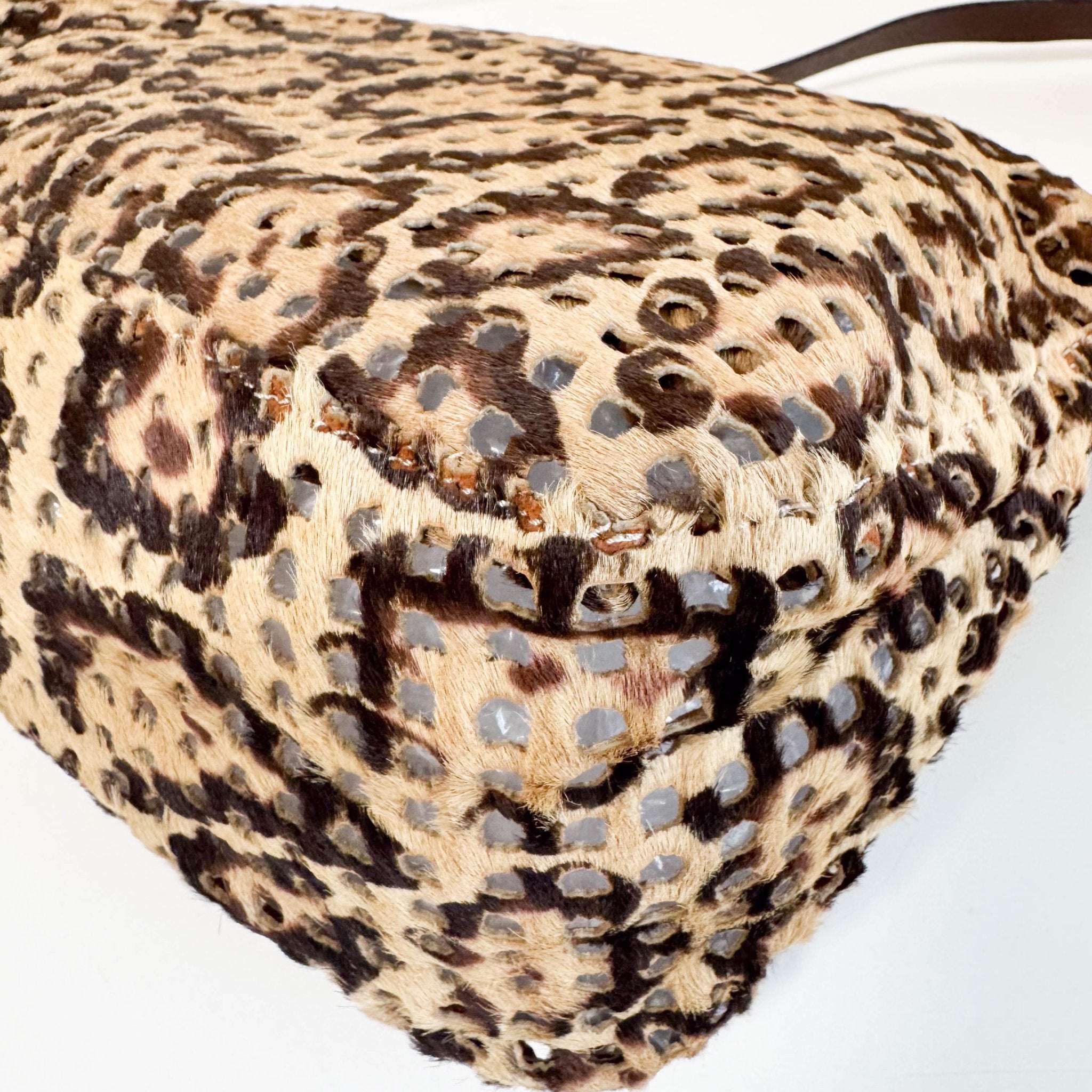 FENDI Rare 90s Perforated Pony Hair Animal Print Mamma Baguette, in , Sold by HIVE PRELOVED - Shoulder Bags, ,