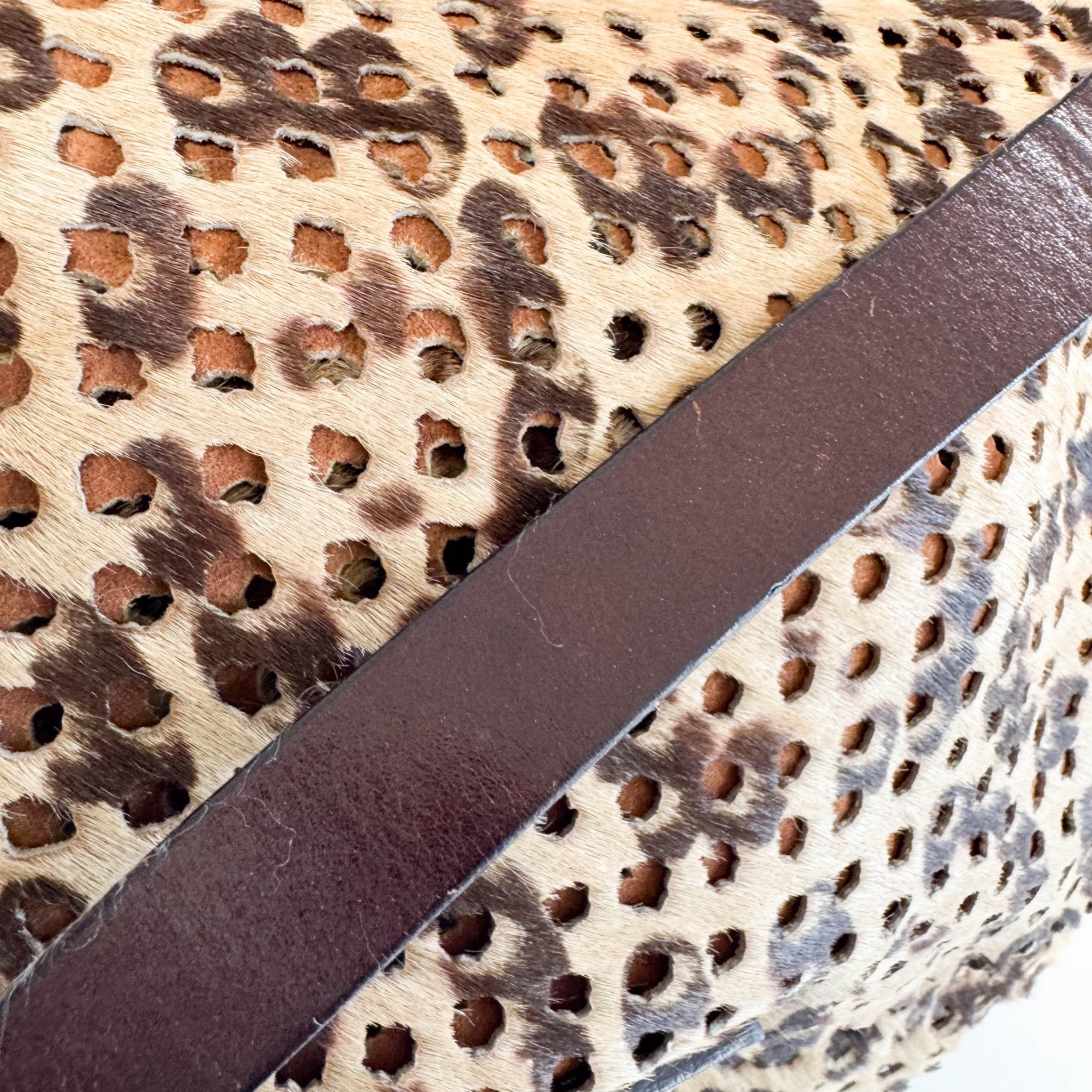 FENDI Rare 90s Perforated Pony Hair Animal Print Mamma Baguette, in , Sold by HIVE PRELOVED - Shoulder Bags, ,