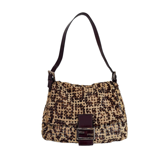 FENDI Rare 90s Perforated Pony Hair Animal Print Mamma Baguette, in , Sold by HIVE PRELOVED - Shoulder Bags, ,