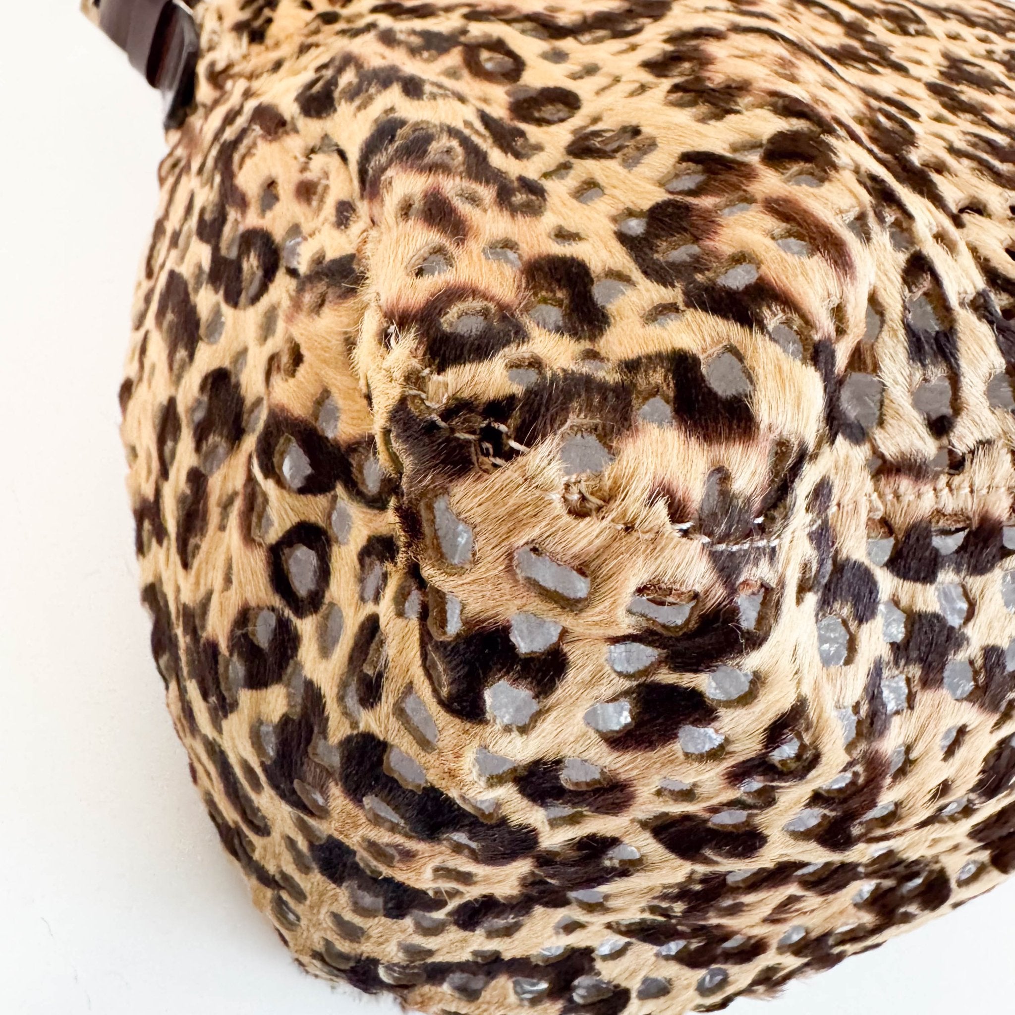 FENDI Rare 90s Perforated Pony Hair Animal Print Mamma Baguette, in , Sold by HIVE PRELOVED - Shoulder Bags, ,