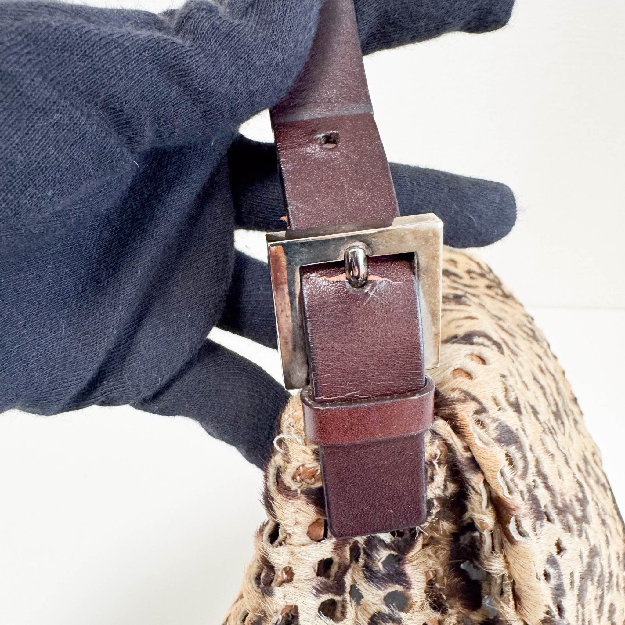 FENDI Rare 90s Perforated Pony Hair Animal Print Mamma Baguette, in , Sold by HIVE PRELOVED - Shoulder Bags, ,