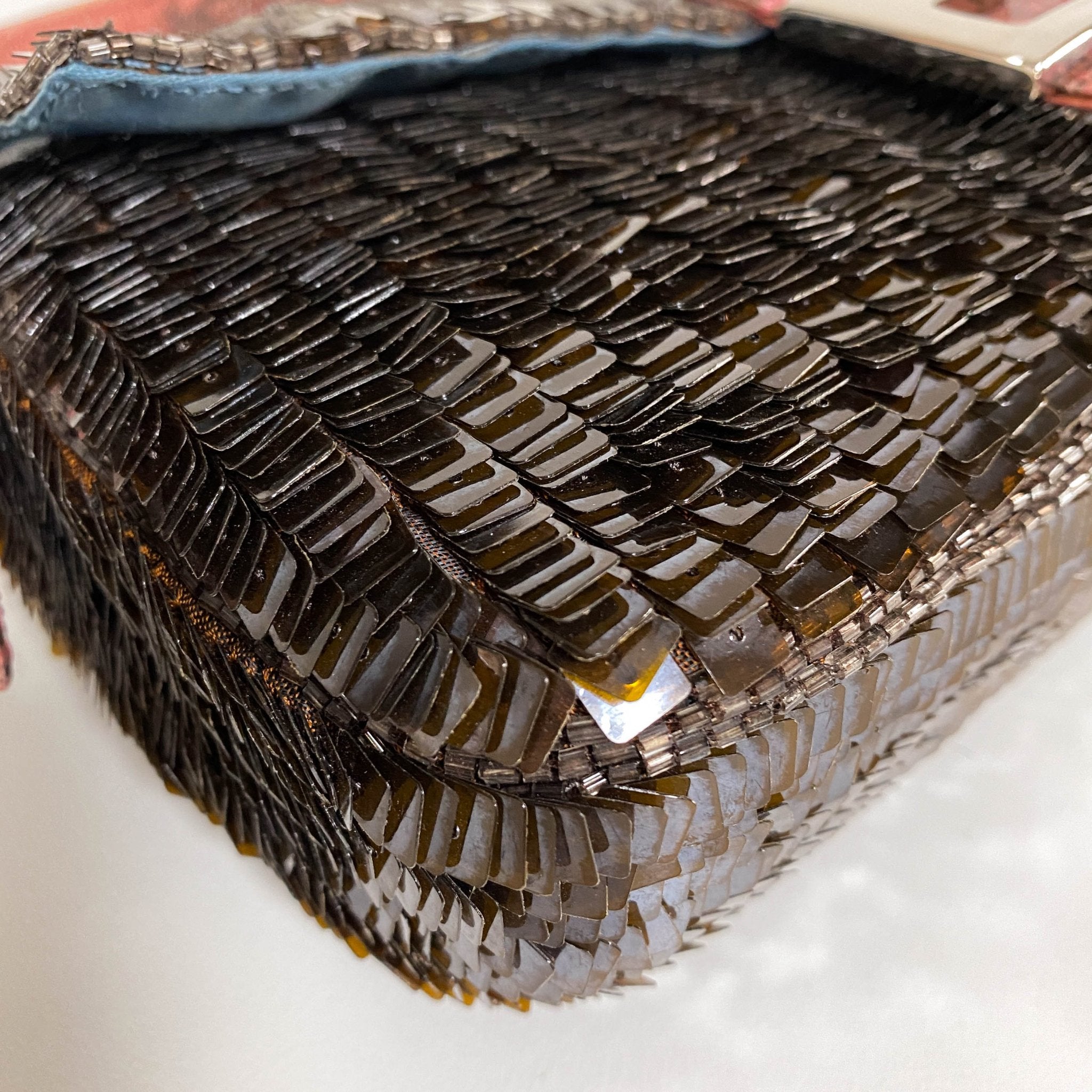 FENDI Rare Baguette Brown Pink Sequin / Beads Shoulder Bag, in , Sold by HIVE PRELOVED - Shoulder Bags, ,