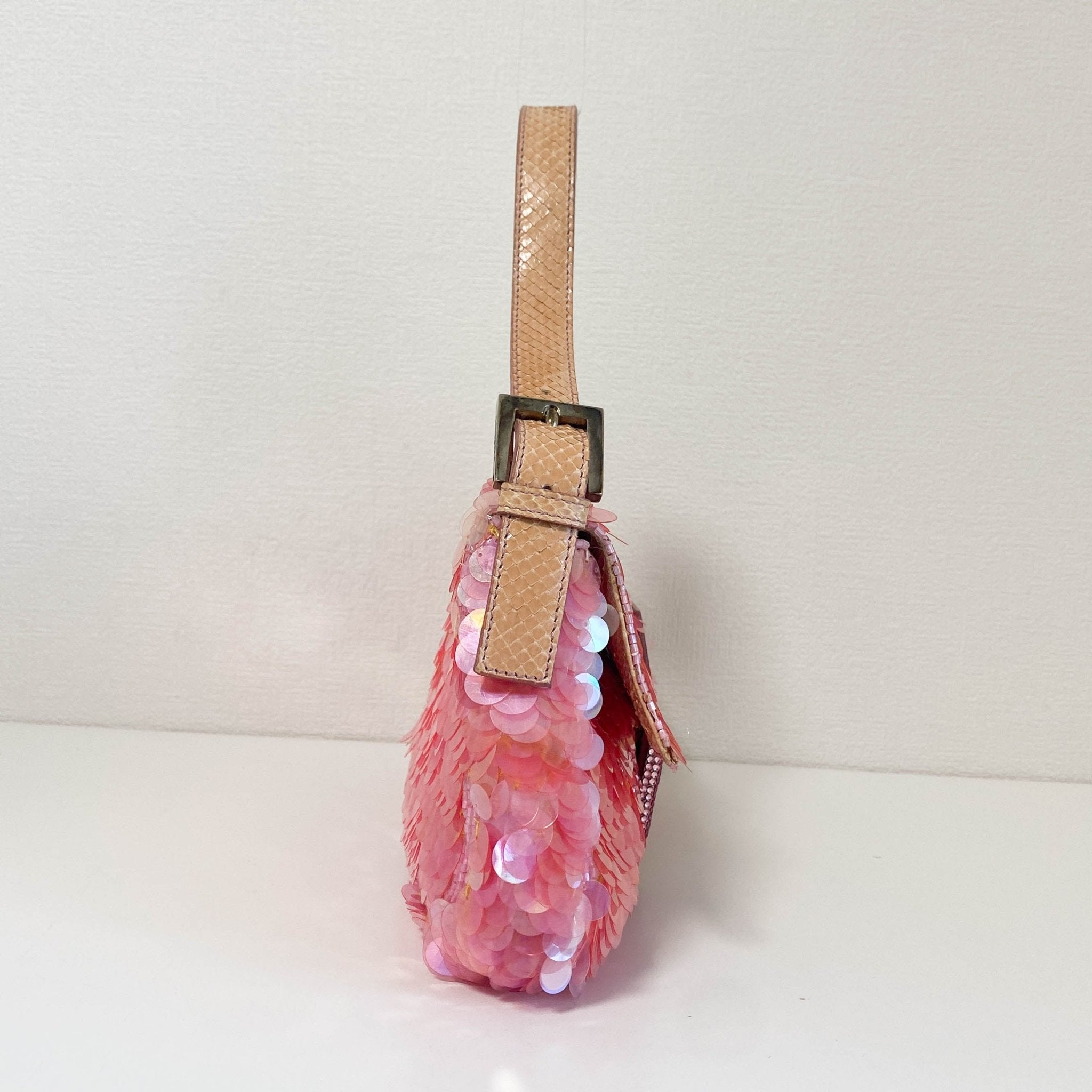 FENDI Rare Baguette Pink Sequin Rhinestone Hardware Shoulder Bag, in , Sold by HIVE PRELOVED - Shoulder Bags, ,