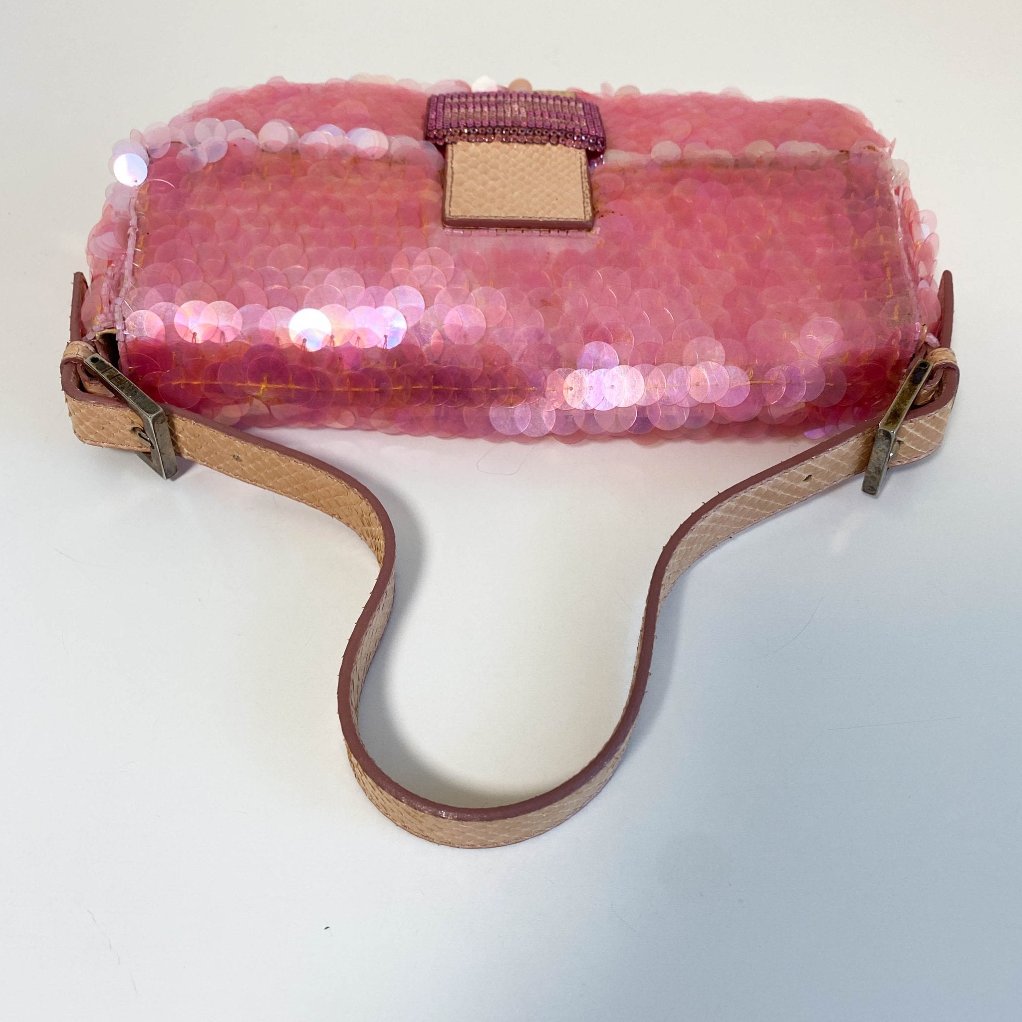 FENDI Rare Baguette Pink Sequin Rhinestone Hardware Shoulder Bag, in , Sold by HIVE PRELOVED - Shoulder Bags, ,