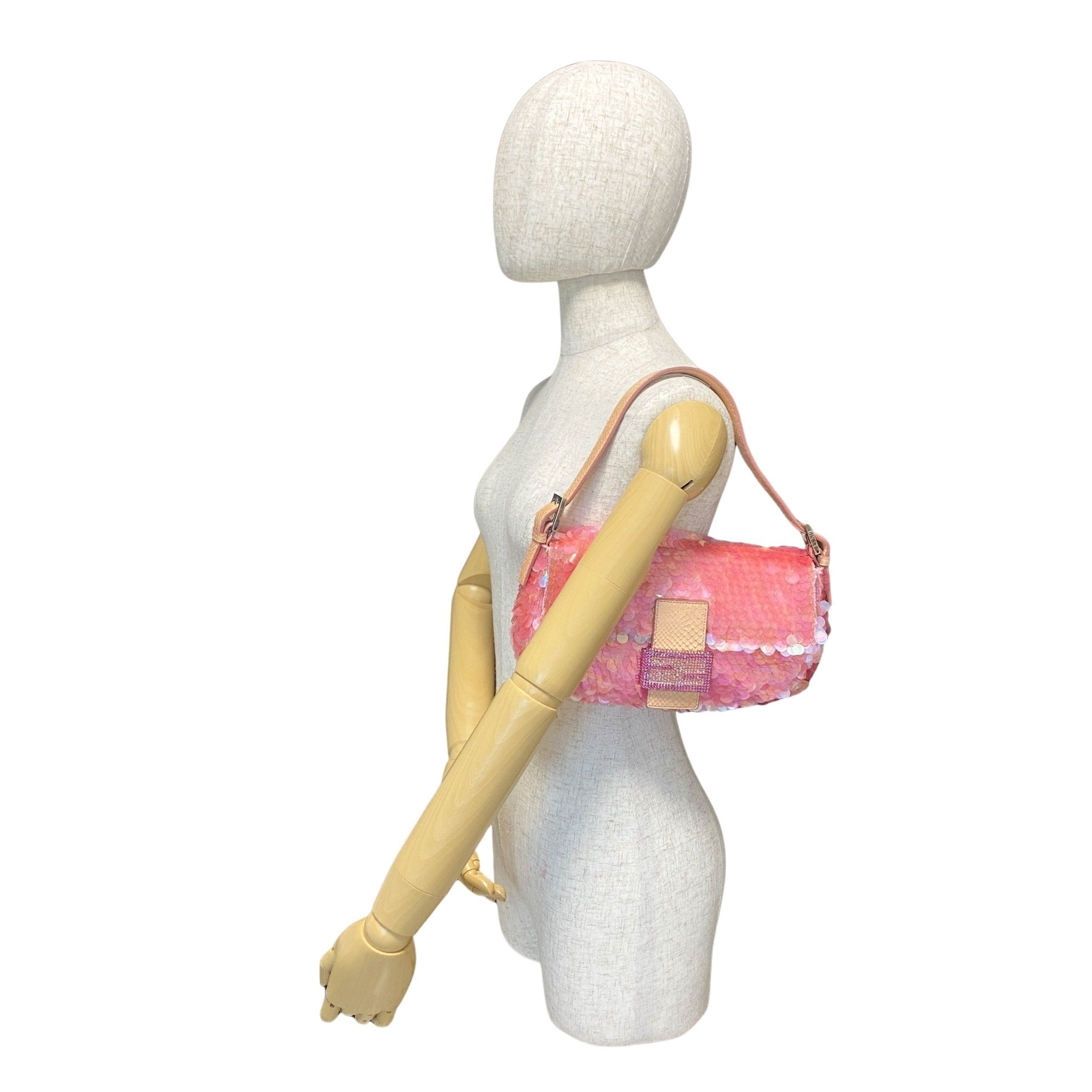 FENDI Rare Baguette Pink Sequin Rhinestone Hardware Shoulder Bag, in , Sold by HIVE PRELOVED - Shoulder Bags, ,