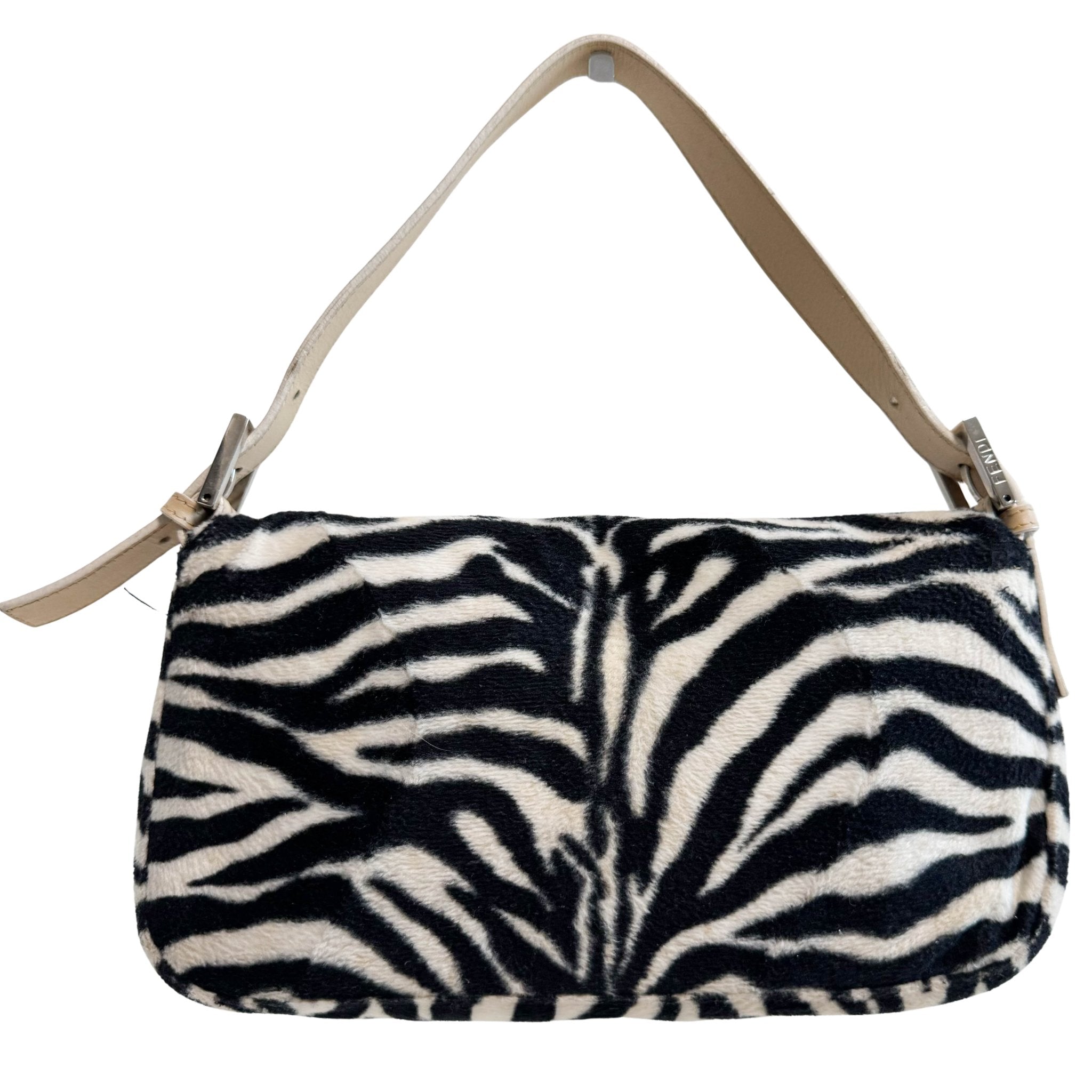 FENDI Rare Baguette Zebra Design Cotton Fabric Shoulder Bag, in , Sold by HIVE PRELOVED - Shoulder Bags, ,