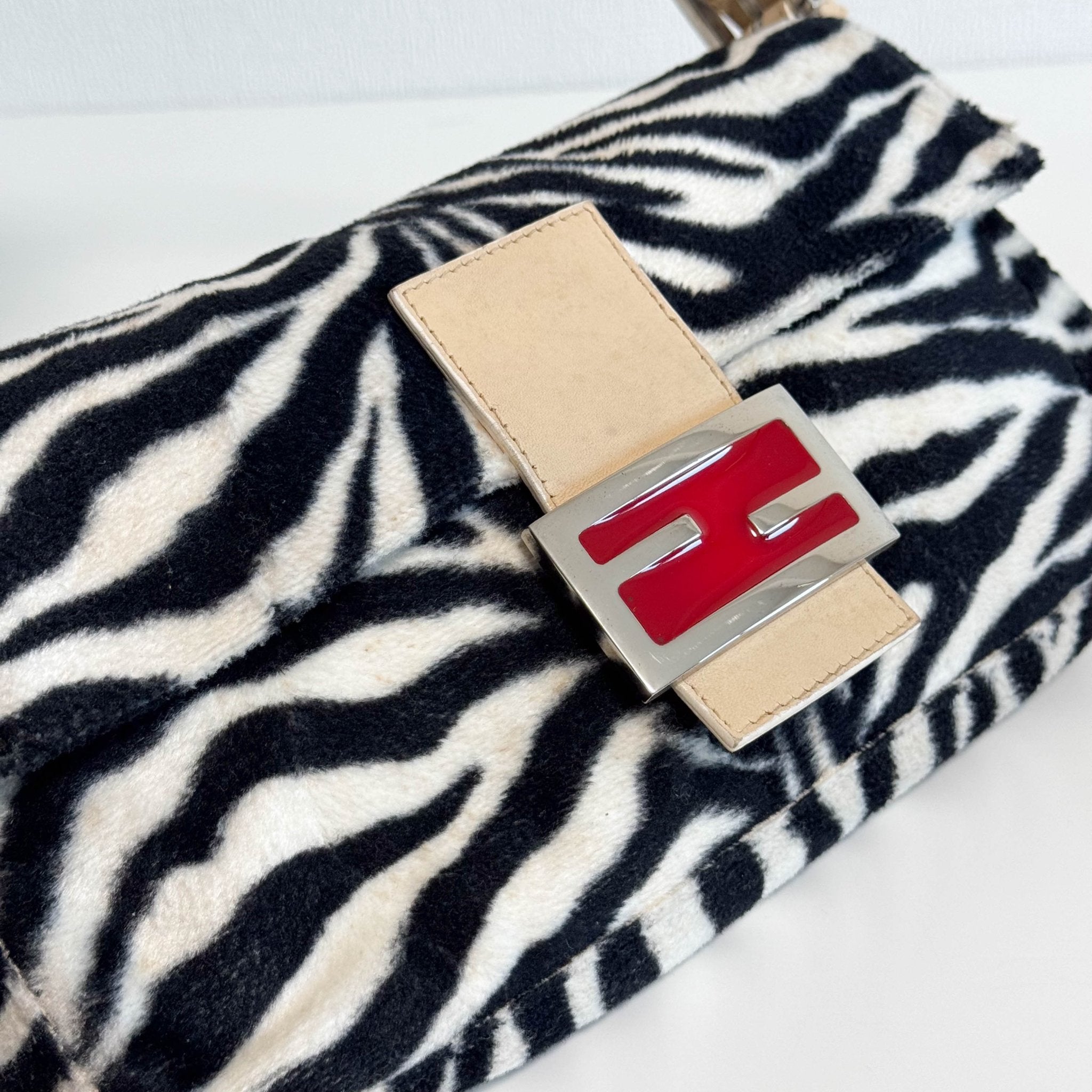FENDI Rare Baguette Zebra Design Cotton Fabric Shoulder Bag, in , Sold by HIVE PRELOVED - Shoulder Bags, ,
