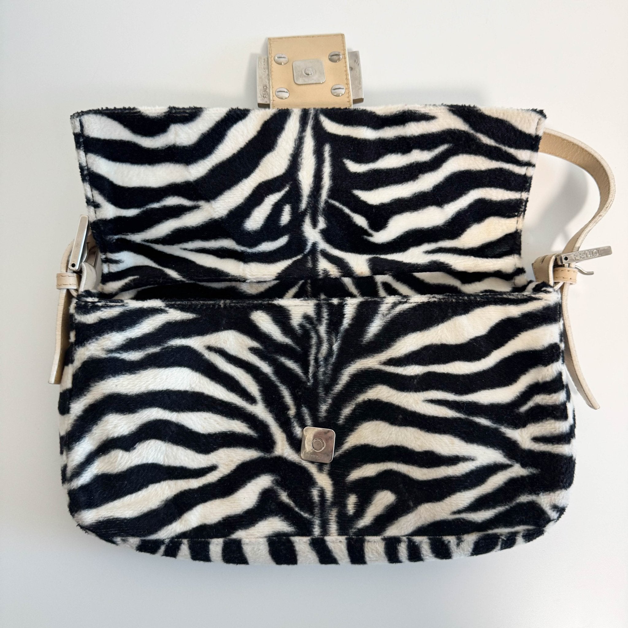 FENDI Rare Baguette Zebra Design Cotton Fabric Shoulder Bag, in , Sold by HIVE PRELOVED - Shoulder Bags, ,