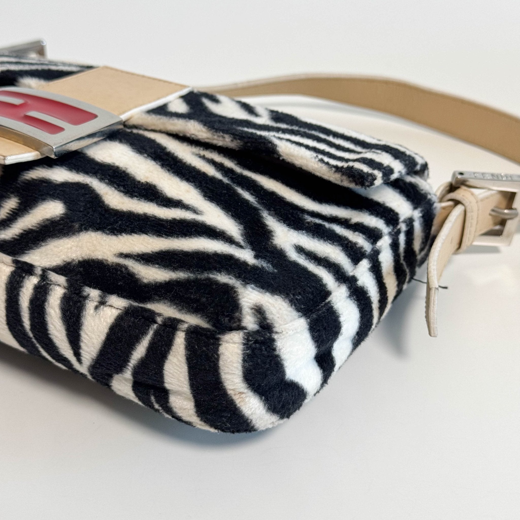 FENDI Rare Baguette Zebra Design Cotton Fabric Shoulder Bag, in , Sold by HIVE PRELOVED - Shoulder Bags, ,