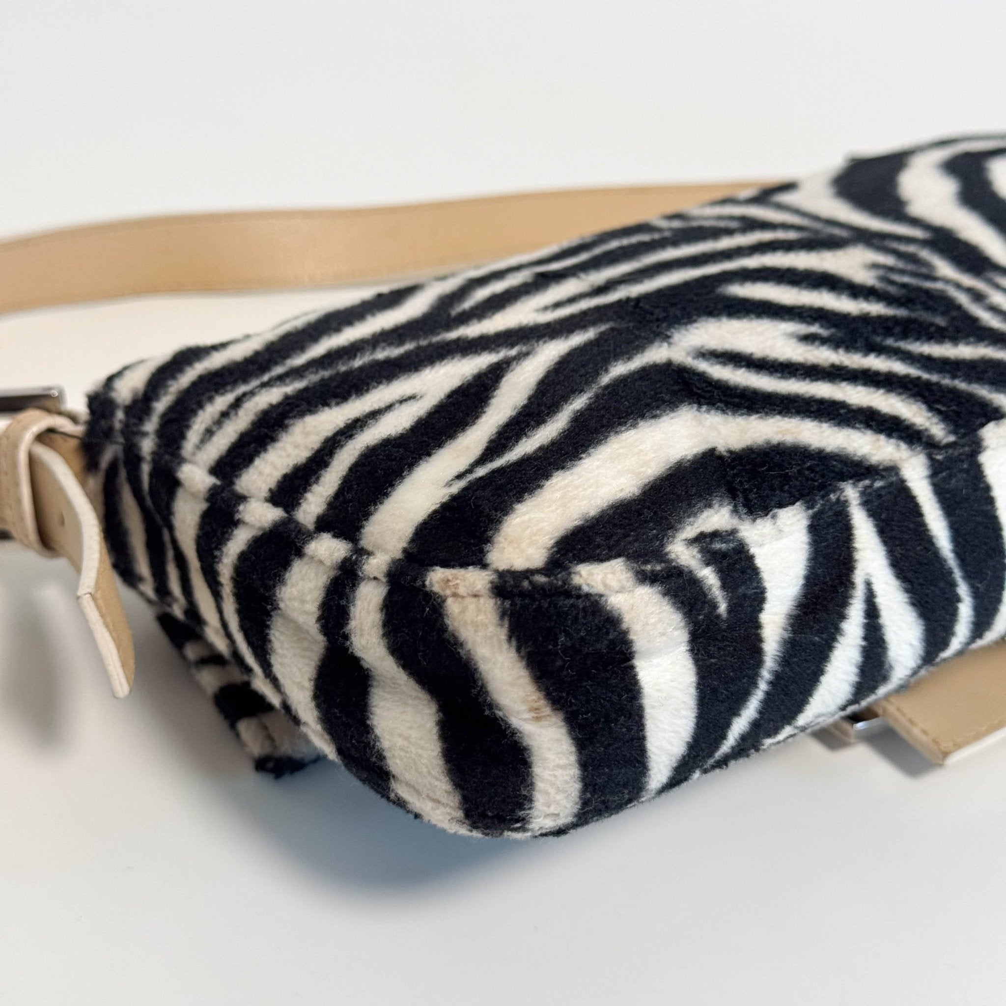 FENDI Rare Baguette Zebra Design Cotton Fabric Shoulder Bag, in , Sold by HIVE PRELOVED - Shoulder Bags, ,