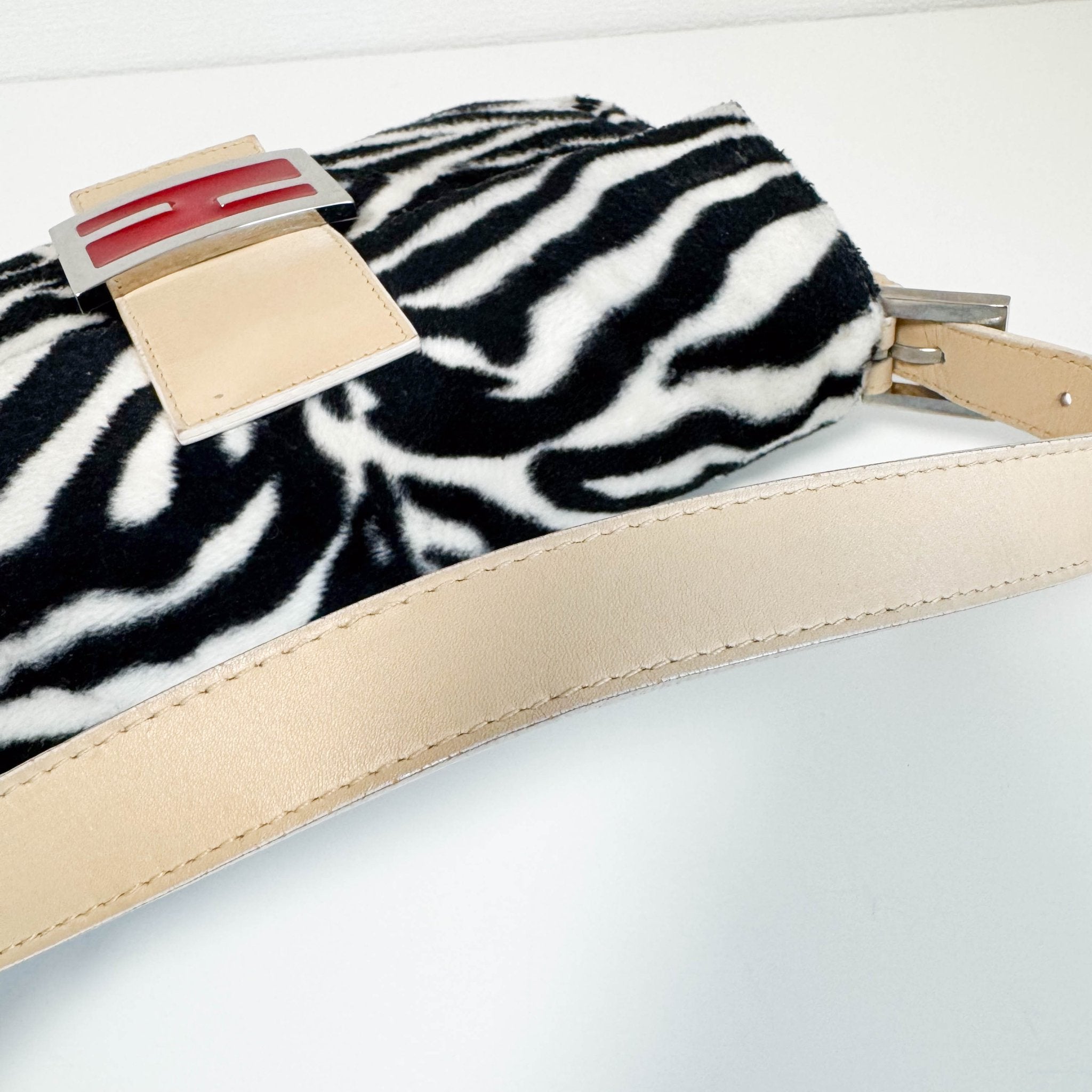 FENDI Rare Baguette Zebra Design Cotton Fabric Shoulder Bag, in , Sold by HIVE PRELOVED - Shoulder Bags, ,
