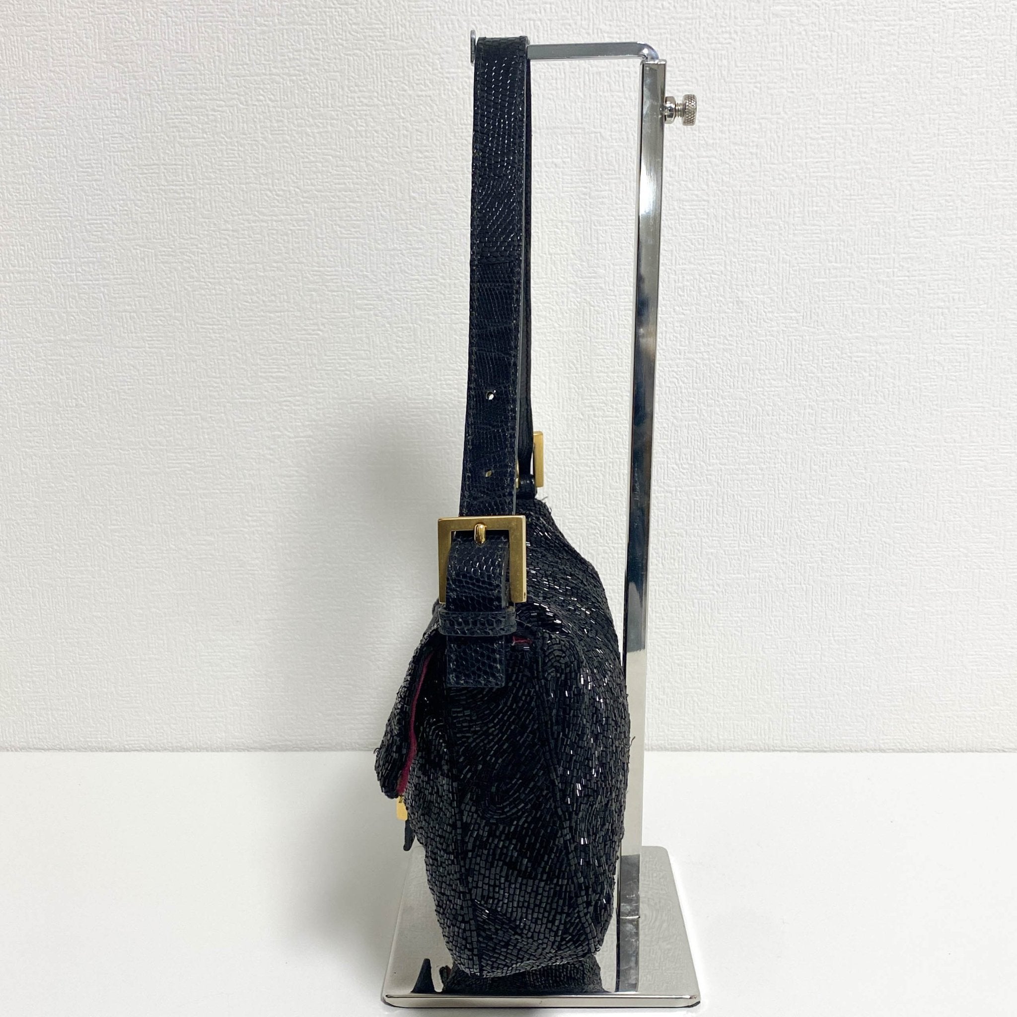 FENDI Rare Black Beaded Baguette with Gold Hardware, in , Sold by HIVE PRELOVED - Shoulder Bags, ,