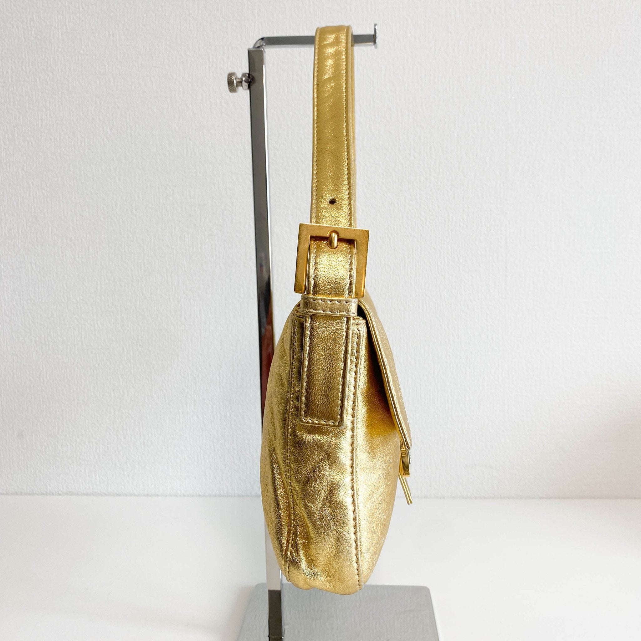 FENDI Rare Gold Leather Baguette Shoulder Bag, in , Sold by HIVE PRELOVED - Shoulder Bags, ,