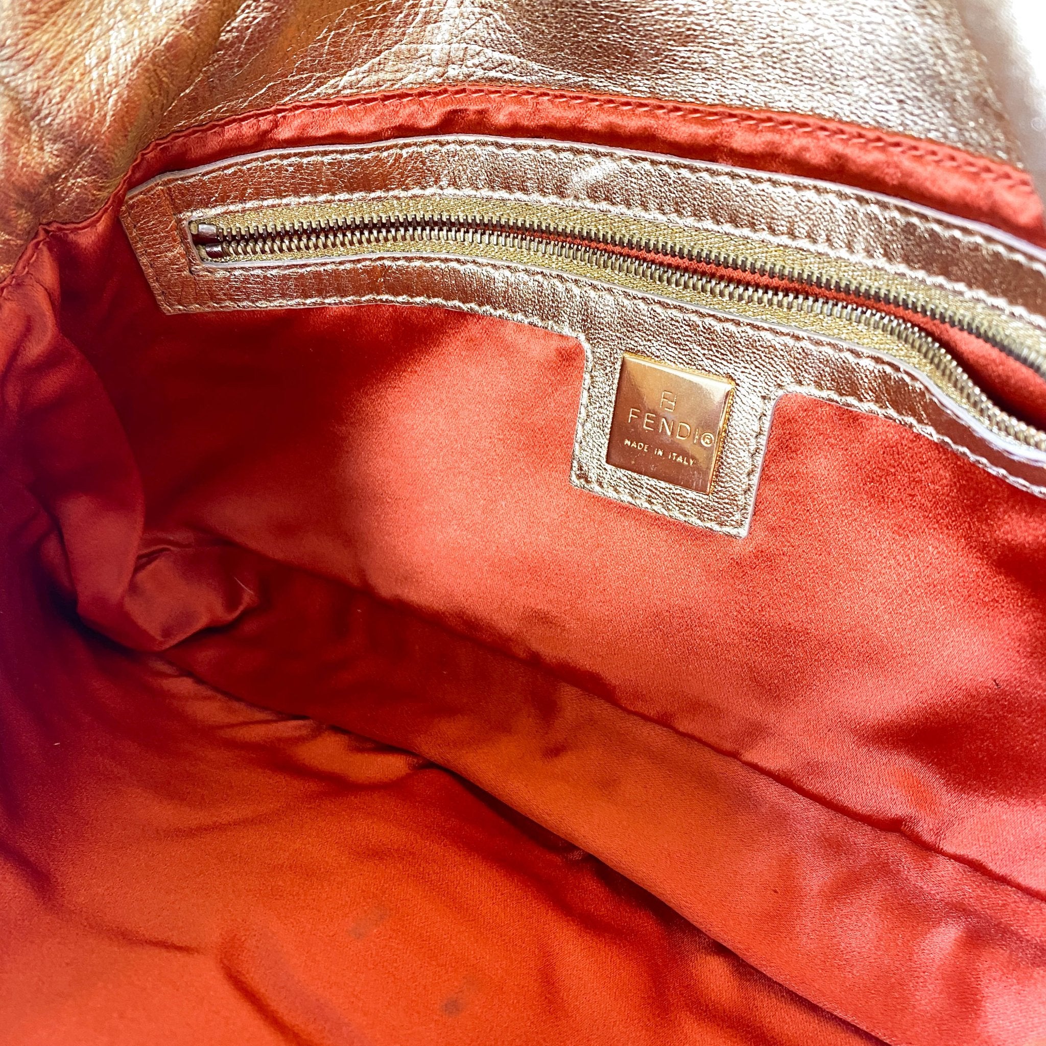 FENDI Rare Gold Leather Baguette Shoulder Bag, in , Sold by HIVE PRELOVED - Shoulder Bags, ,