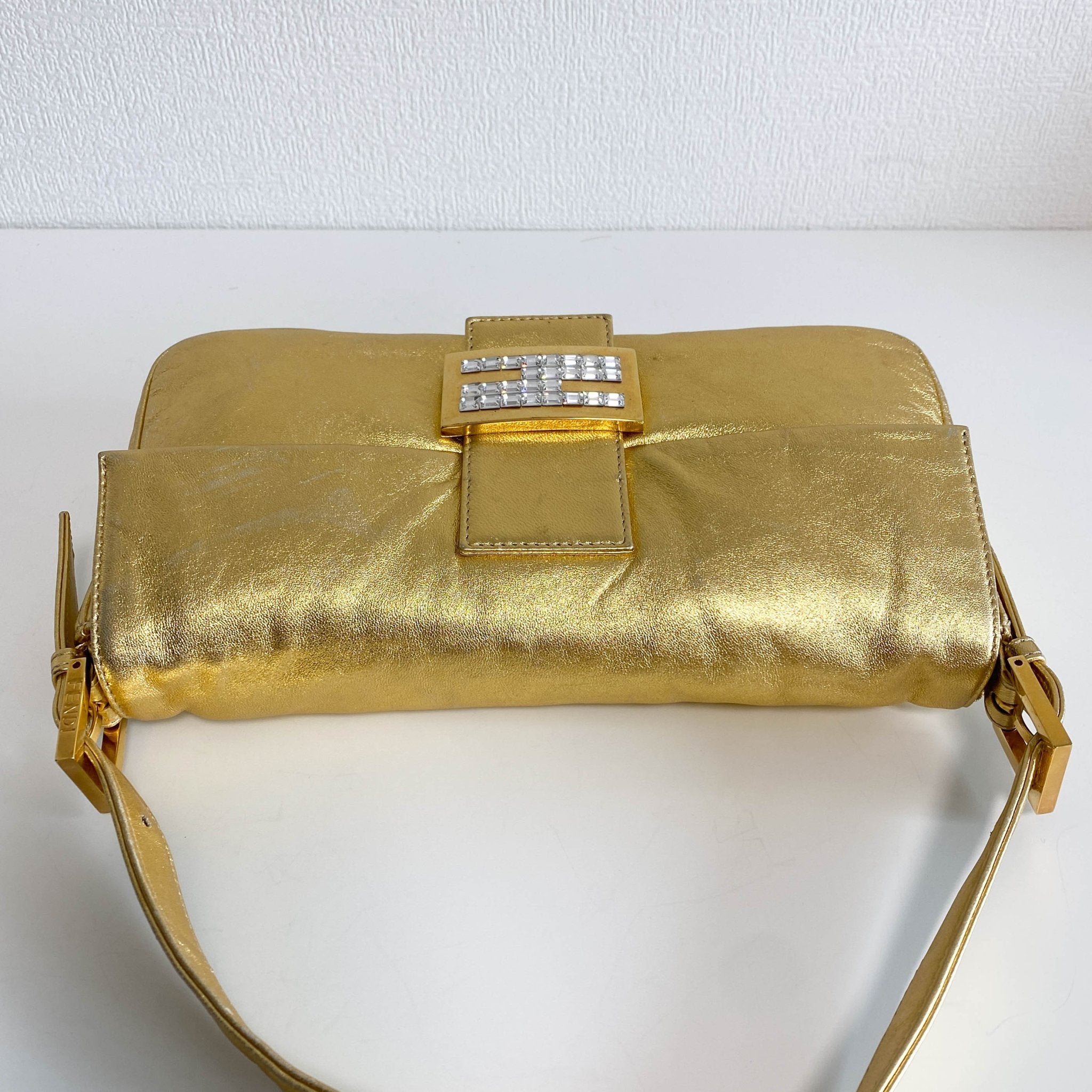FENDI Rare Gold Leather Baguette Shoulder Bag, in , Sold by HIVE PRELOVED - Shoulder Bags, ,