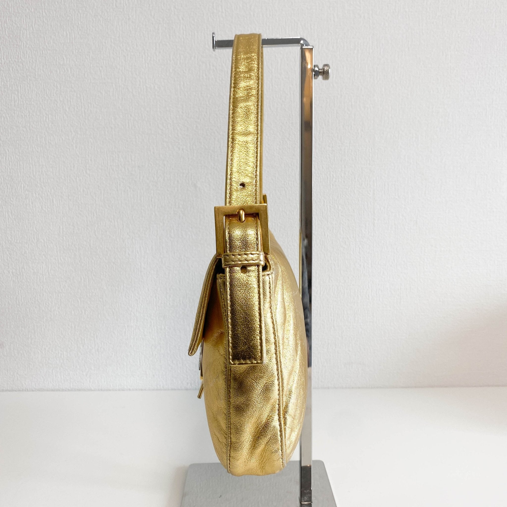 FENDI Rare Gold Leather Baguette Shoulder Bag, in , Sold by HIVE PRELOVED - Shoulder Bags, ,