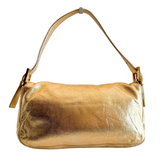 FENDI Rare Gold Leather Baguette Shoulder Bag, in , Sold by HIVE PRELOVED - Shoulder Bags, ,