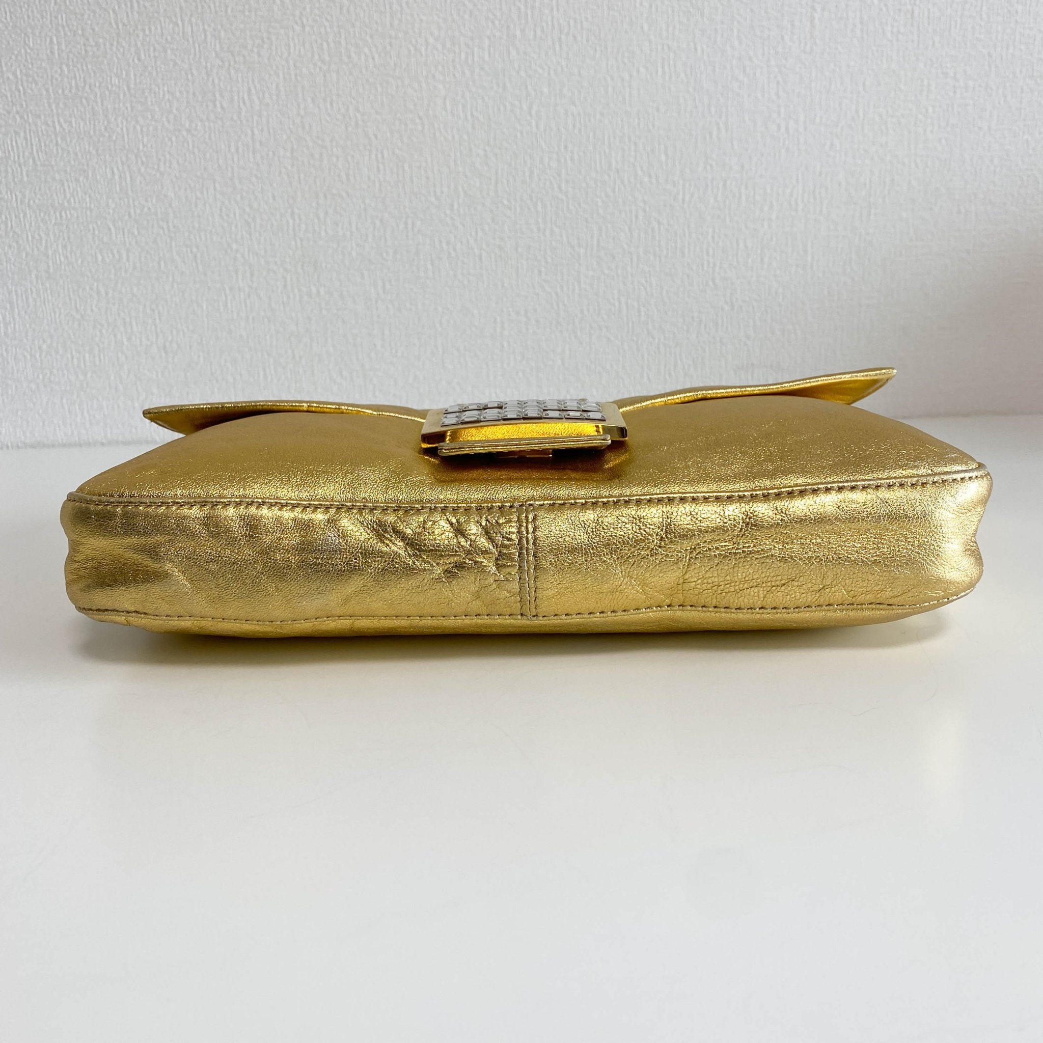 FENDI Rare Gold Leather Baguette Shoulder Bag, in , Sold by HIVE PRELOVED - Shoulder Bags, ,