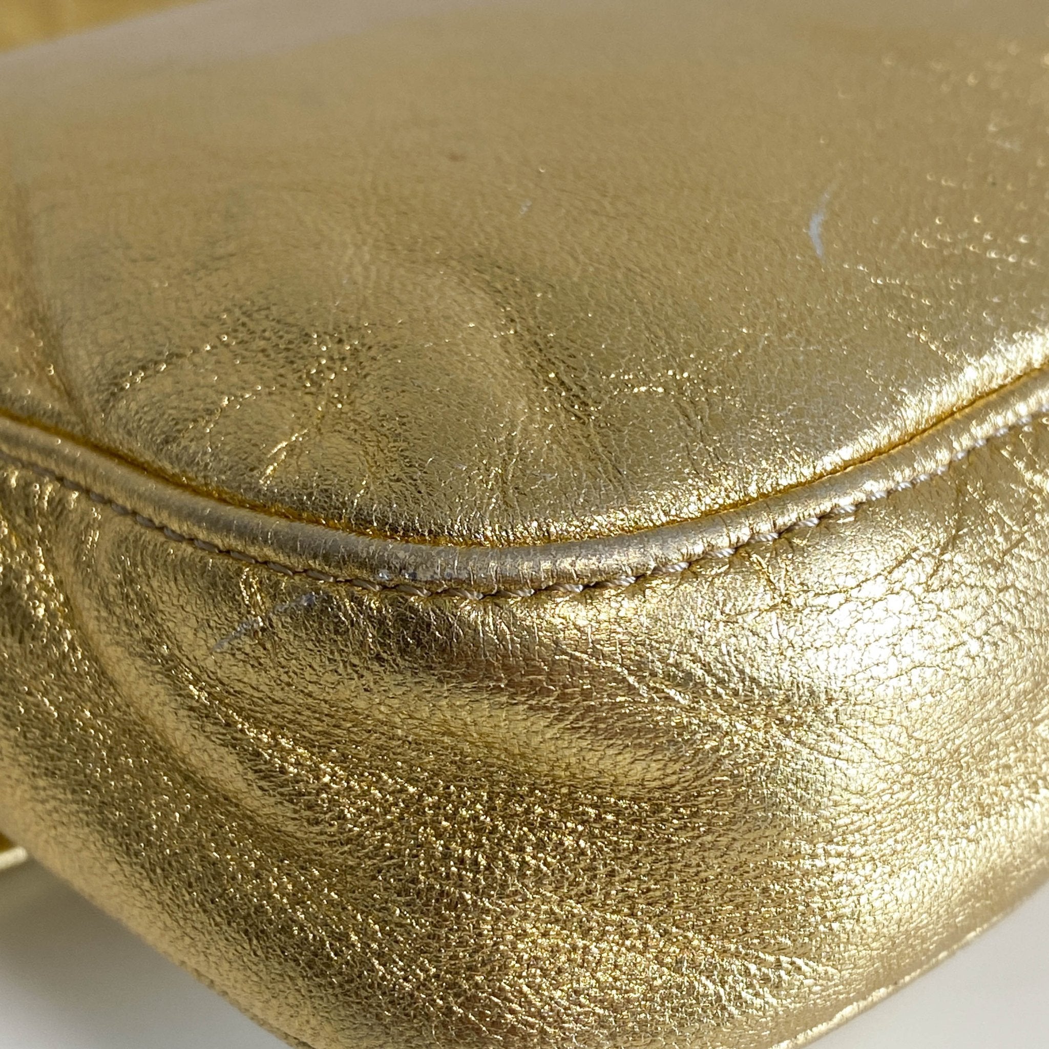 FENDI Rare Gold Leather Baguette Shoulder Bag, in , Sold by HIVE PRELOVED - Shoulder Bags, ,