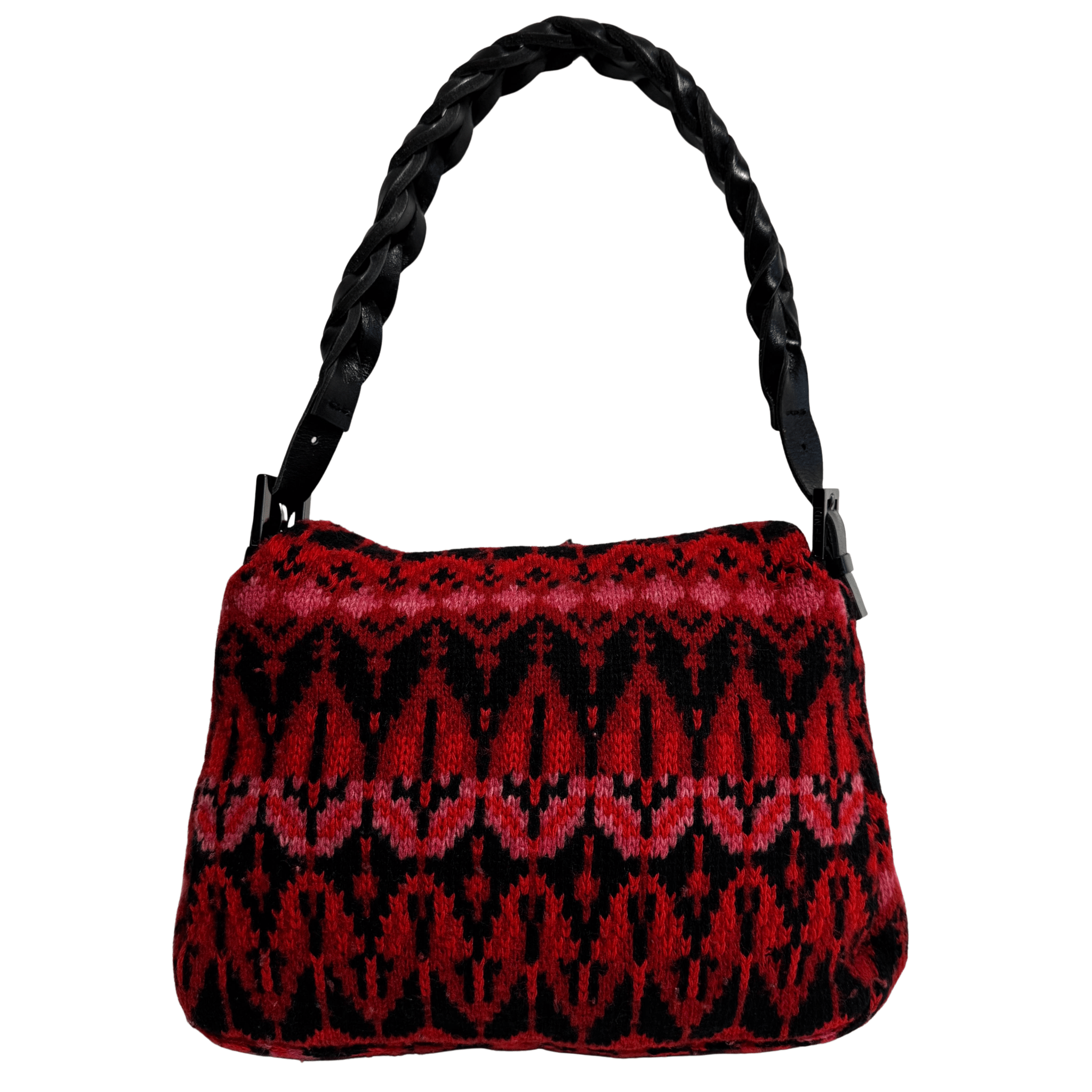 FENDI Red Wool Mamma Baguette Shoulder Bag, in , Sold by HIVE PRELOVED - Shoulder Bags, ,