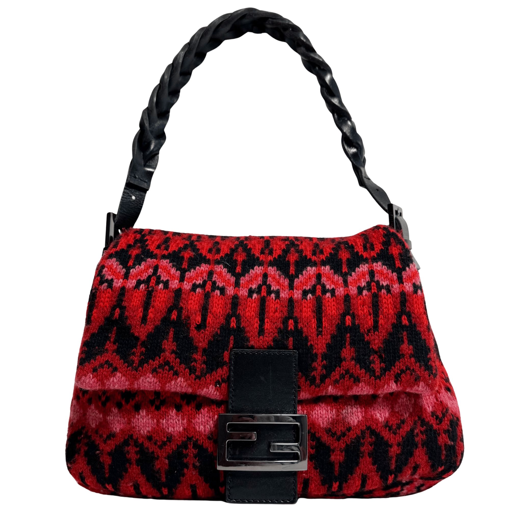 FENDI Red Wool Mamma Baguette Shoulder Bag, in , Sold by HIVE PRELOVED - Shoulder Bags, ,