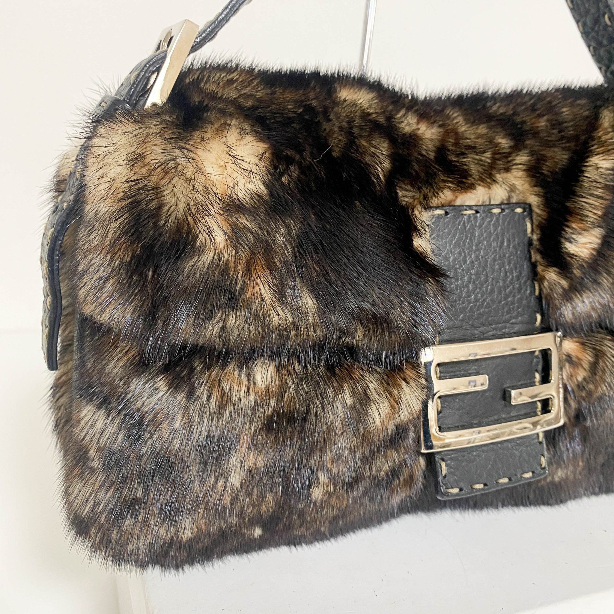 FENDI Selleria Baguette Black Fur Shoulder Bag, in , Sold by HIVE PRELOVED - Shoulder Bags, ,