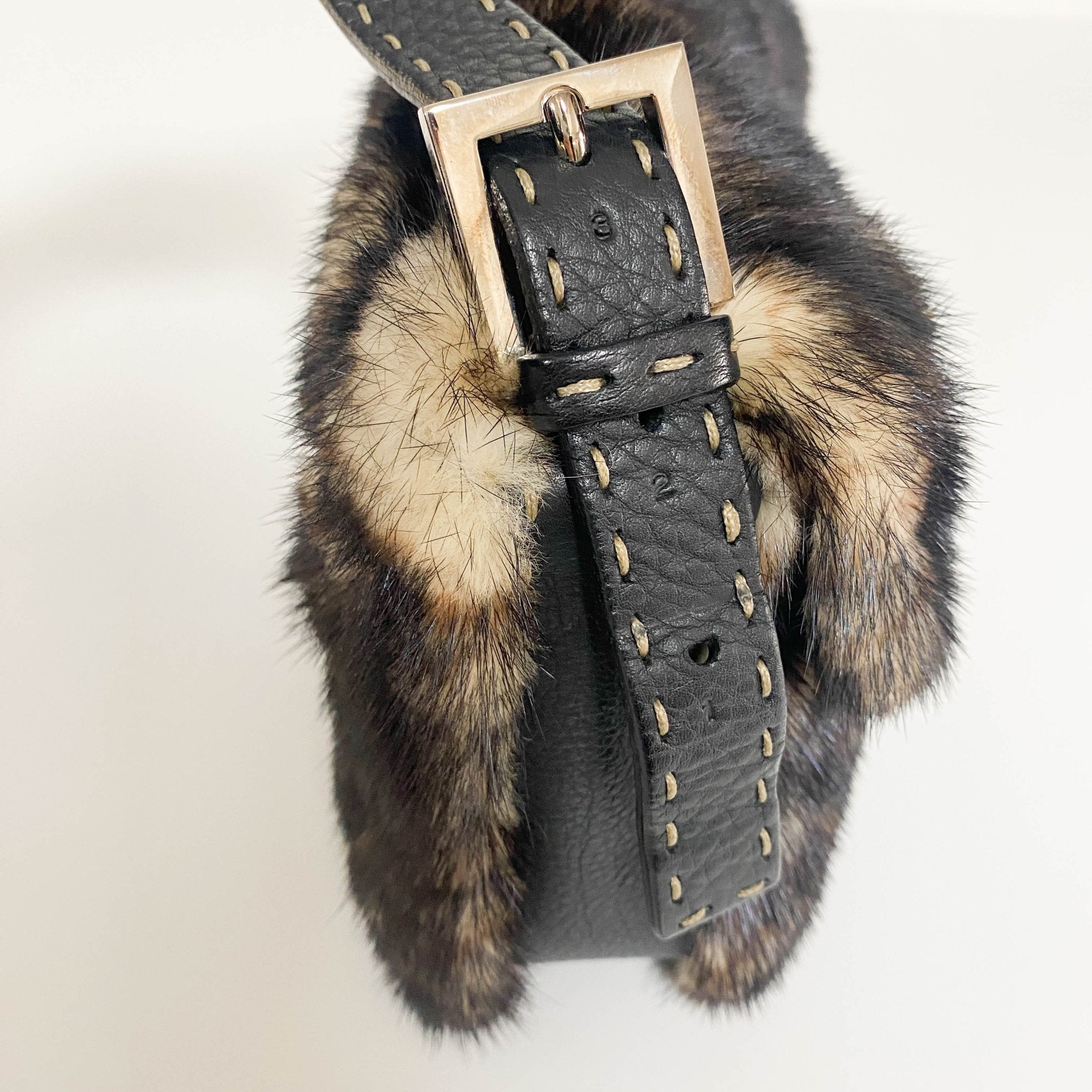 FENDI Selleria Baguette Black Fur Shoulder Bag, in , Sold by HIVE PRELOVED - Shoulder Bags, ,