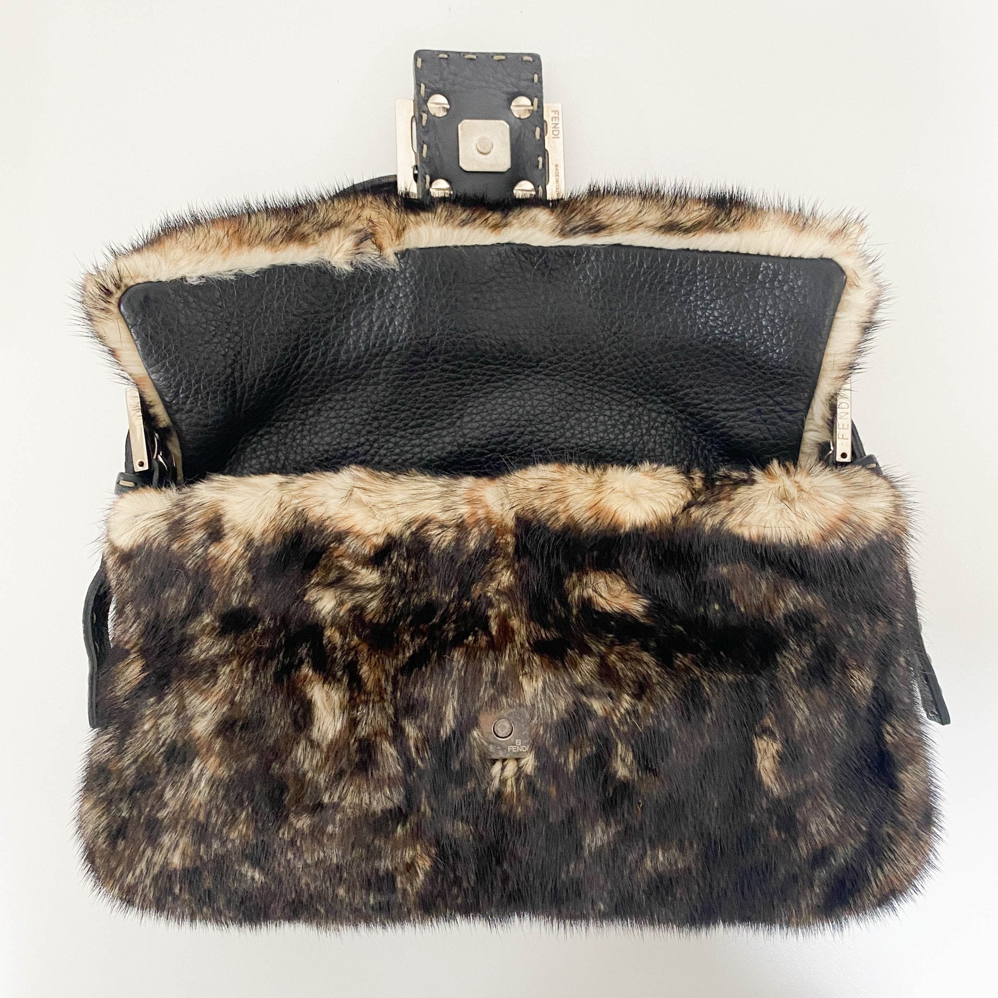 FENDI Selleria Baguette Black Fur Shoulder Bag, in , Sold by HIVE PRELOVED - Shoulder Bags, ,