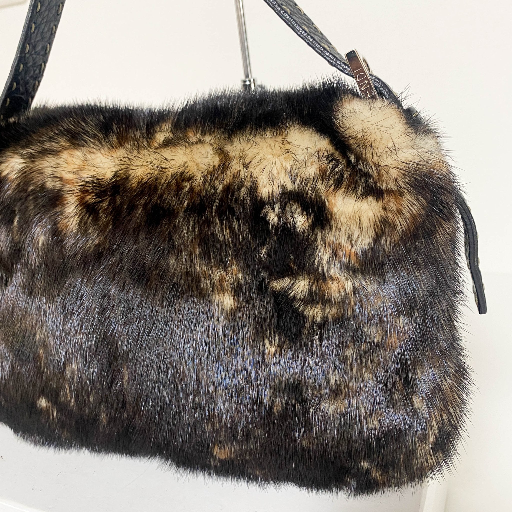 FENDI Selleria Baguette Black Fur Shoulder Bag, in , Sold by HIVE PRELOVED - Shoulder Bags, ,
