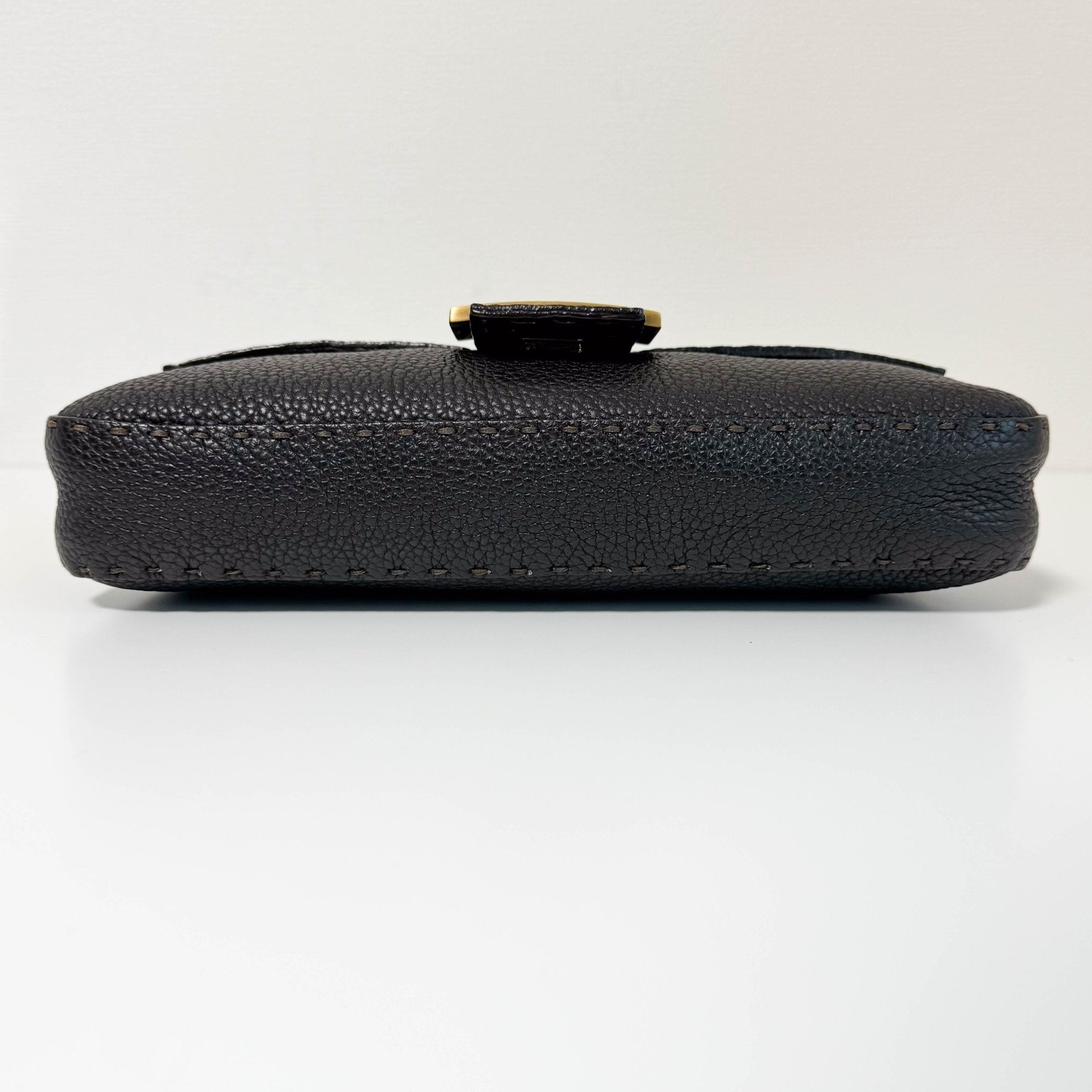 FENDI Selleria Baguette Brown Grain Calfskin Gold Hardware Shoulder Bag, in , Sold by HIVE PRELOVED - Shoulder Bags, ,