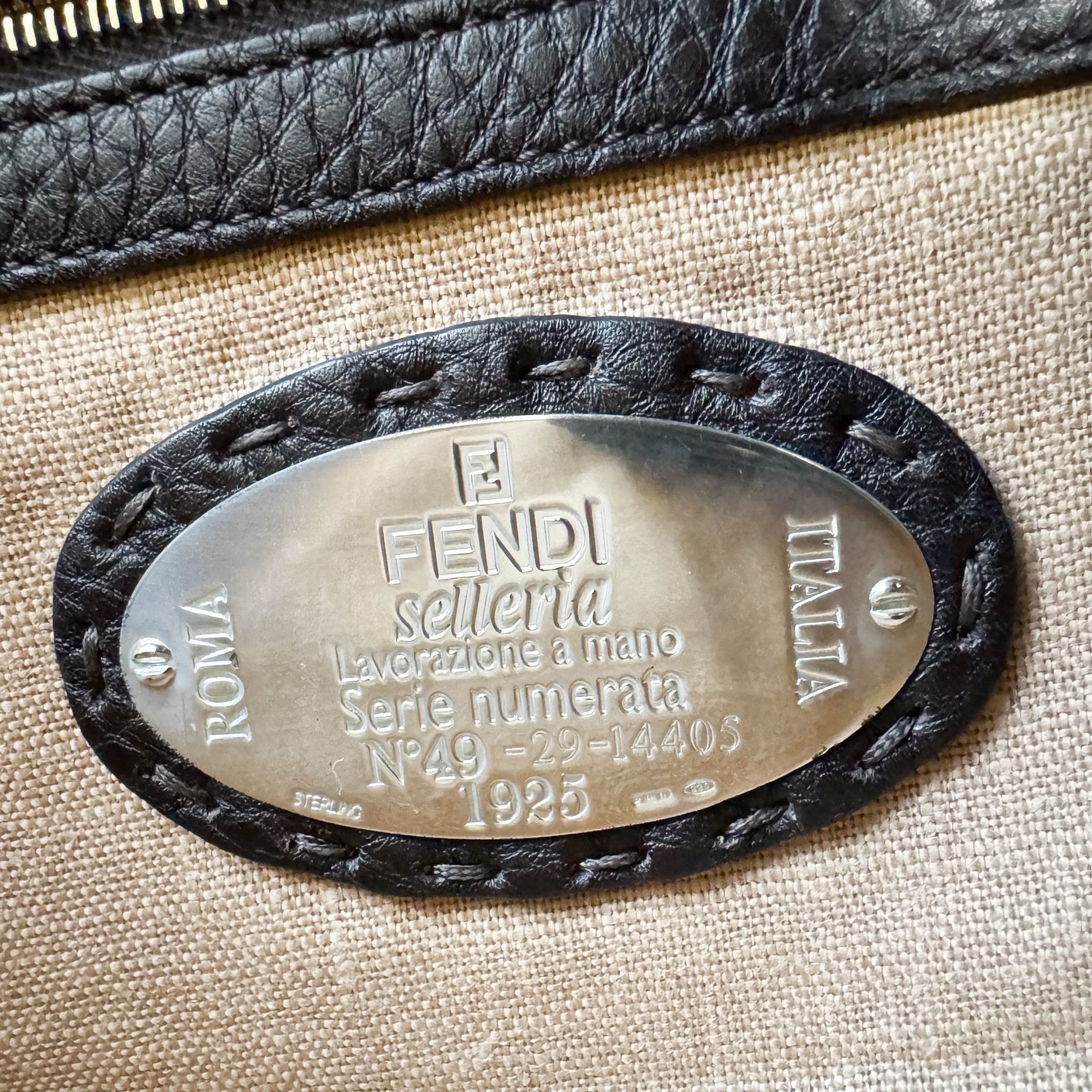 FENDI Selleria Baguette Brown Grain Calfskin Gold Hardware Shoulder Bag, in , Sold by HIVE PRELOVED - Shoulder Bags, ,