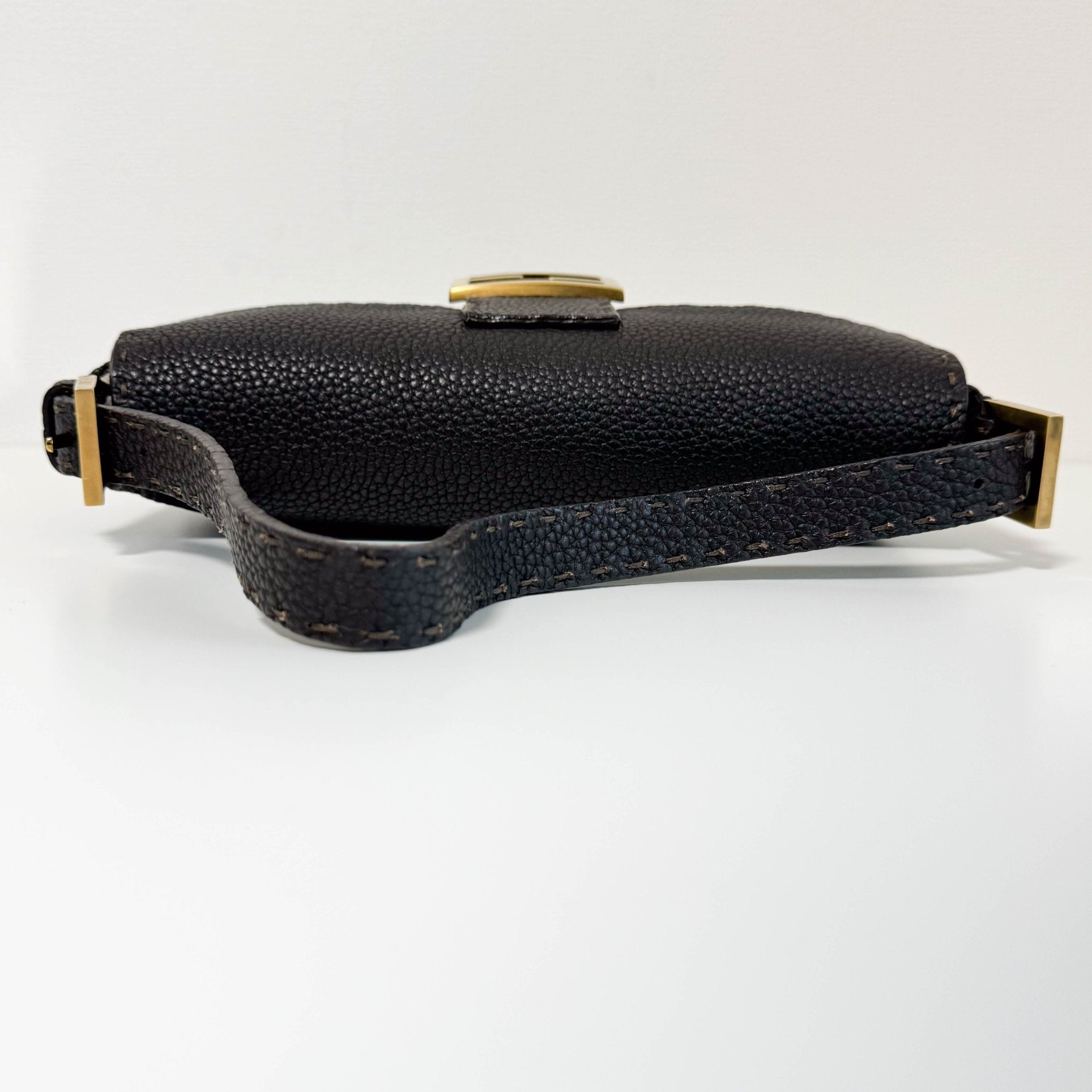 FENDI Selleria Baguette Brown Grain Calfskin Gold Hardware Shoulder Bag, in , Sold by HIVE PRELOVED - Shoulder Bags, ,