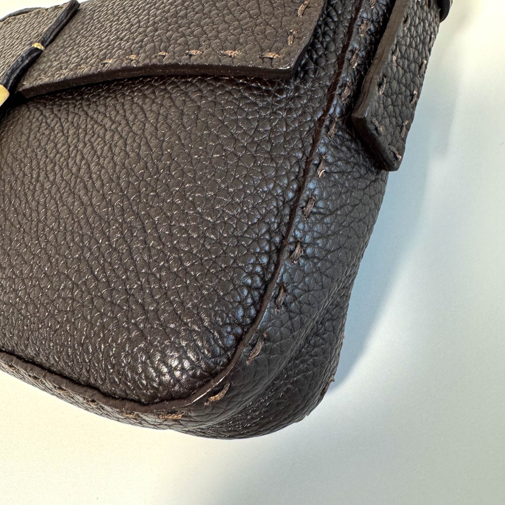 FENDI Selleria Baguette Brown Grain Calfskin Gold Hardware Shoulder Bag, in , Sold by HIVE PRELOVED - Shoulder Bags, ,