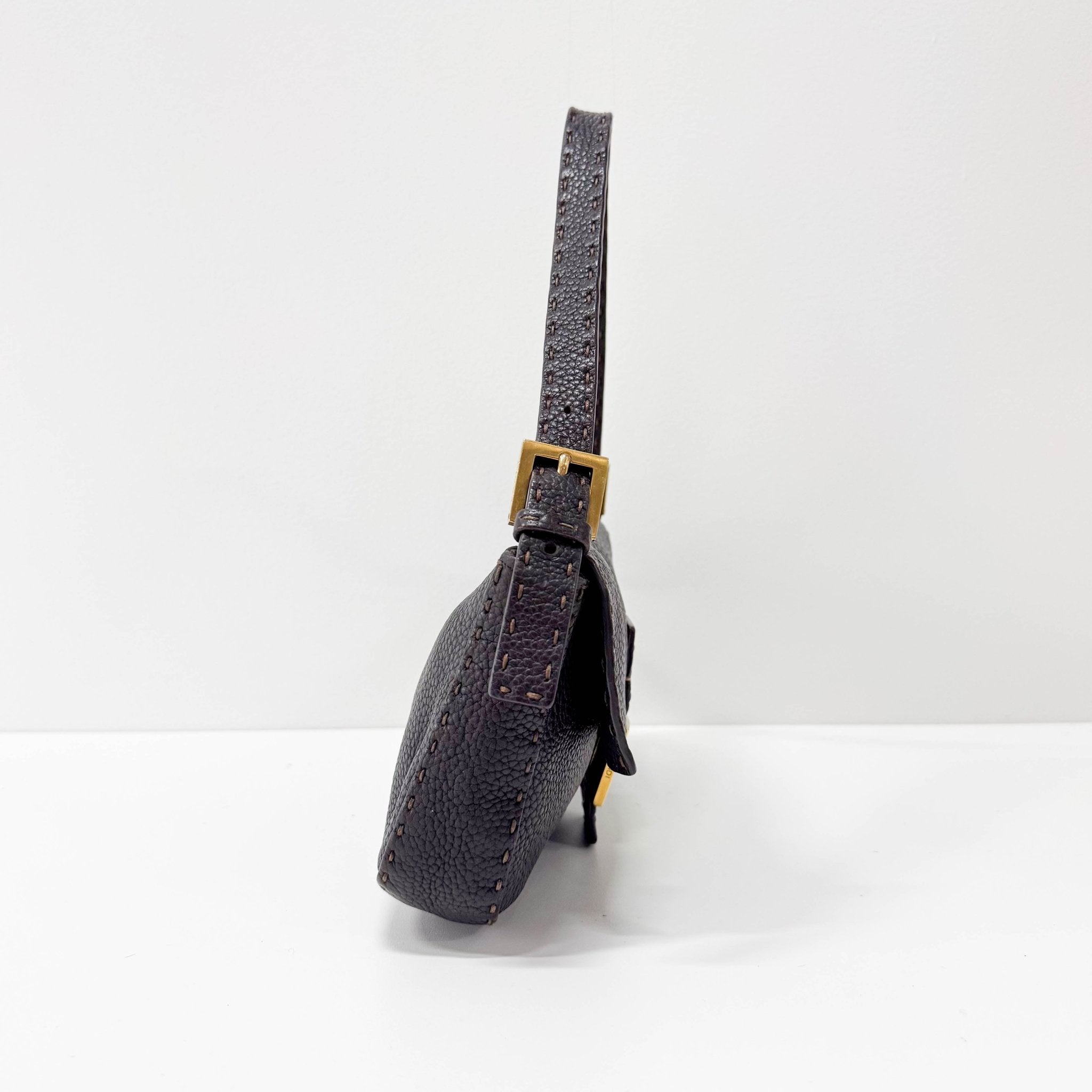 FENDI Selleria Baguette Chocolate Brown Leather Shoulder Bag, in , Sold by HIVE PRELOVED - Shoulder Bags, ,