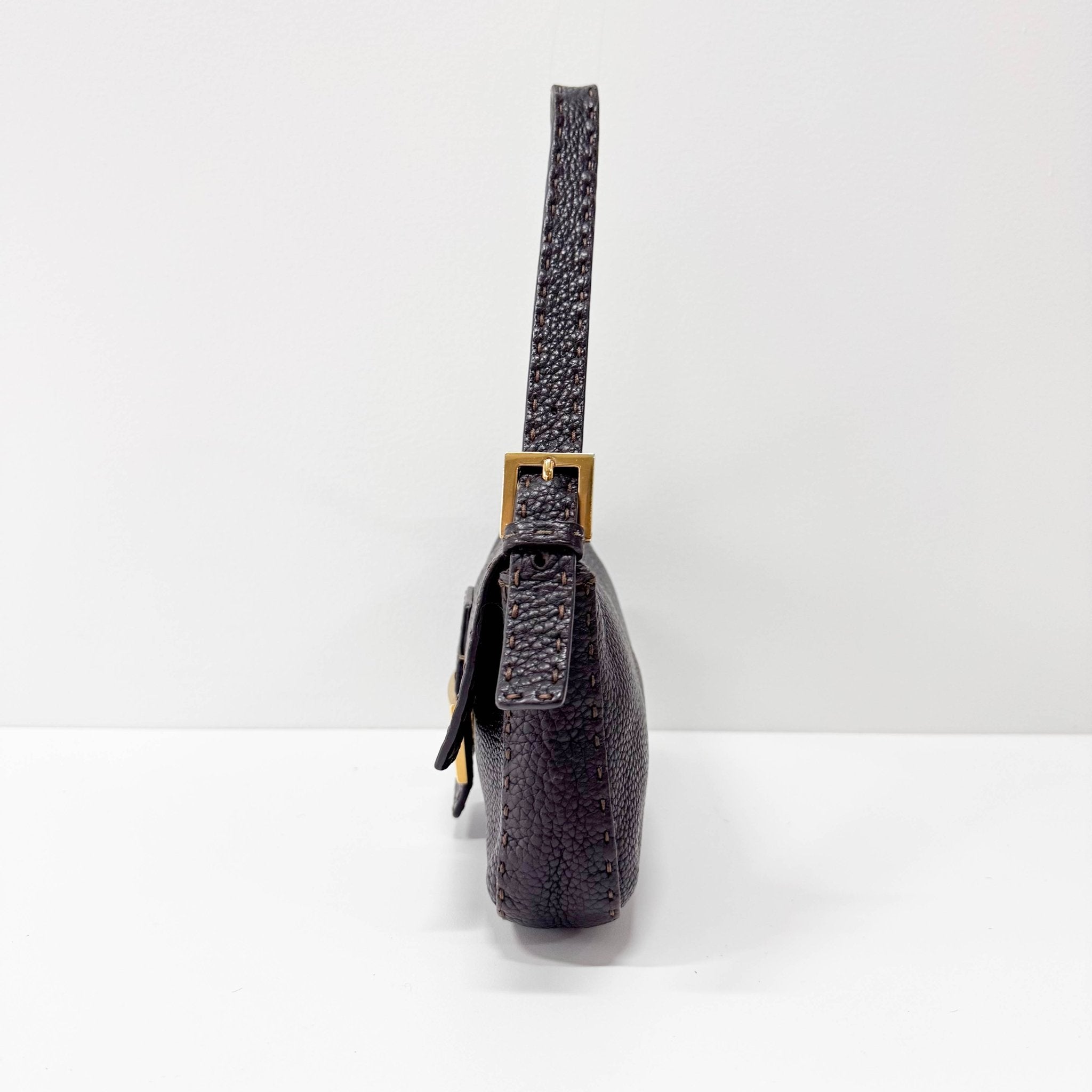 FENDI Selleria Baguette Chocolate Brown Leather Shoulder Bag, in , Sold by HIVE PRELOVED - Shoulder Bags, ,