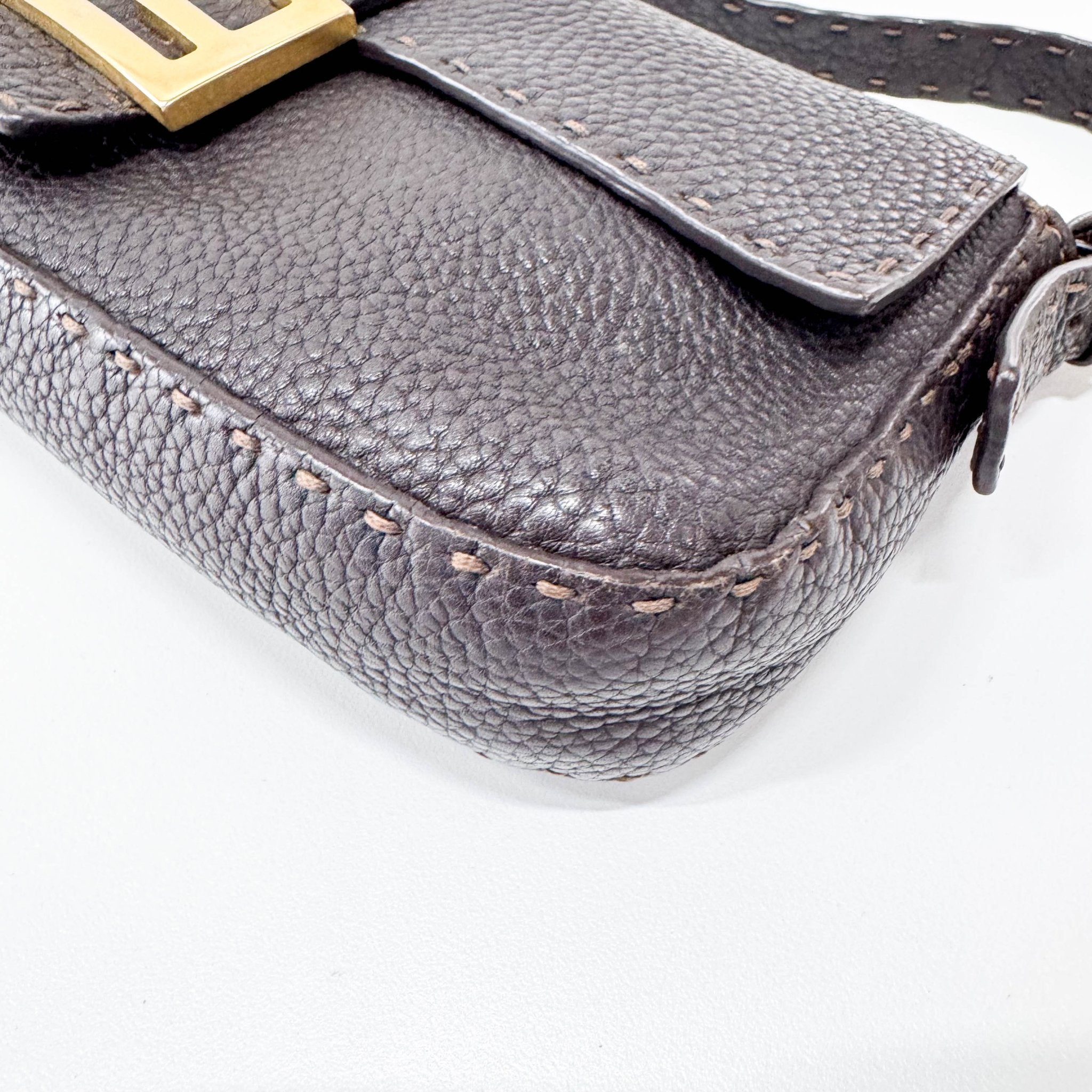 FENDI Selleria Baguette Chocolate Brown Leather Shoulder Bag, in , Sold by HIVE PRELOVED - Shoulder Bags, ,