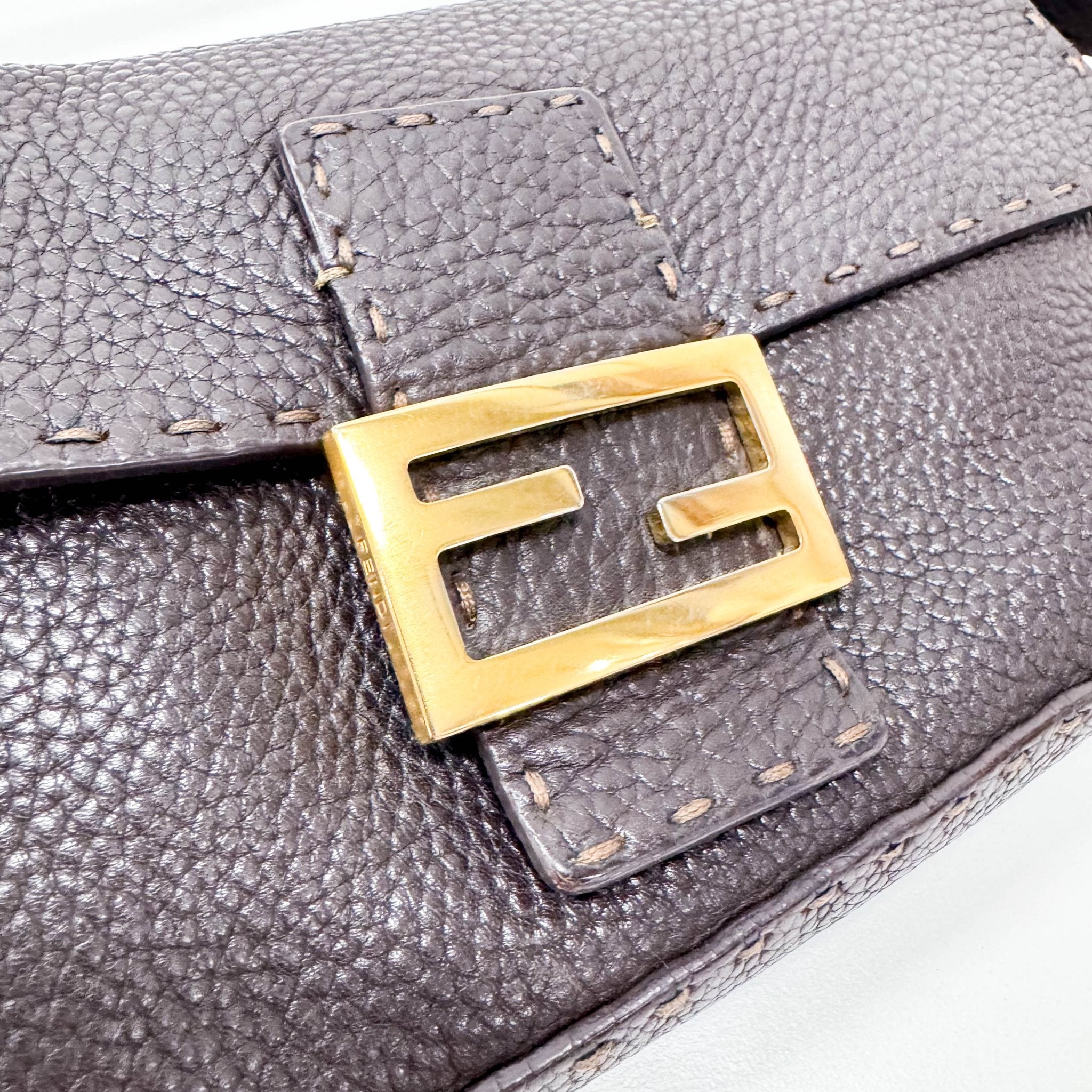 FENDI Selleria Baguette Chocolate Brown Leather Shoulder Bag, in , Sold by HIVE PRELOVED - Shoulder Bags, ,