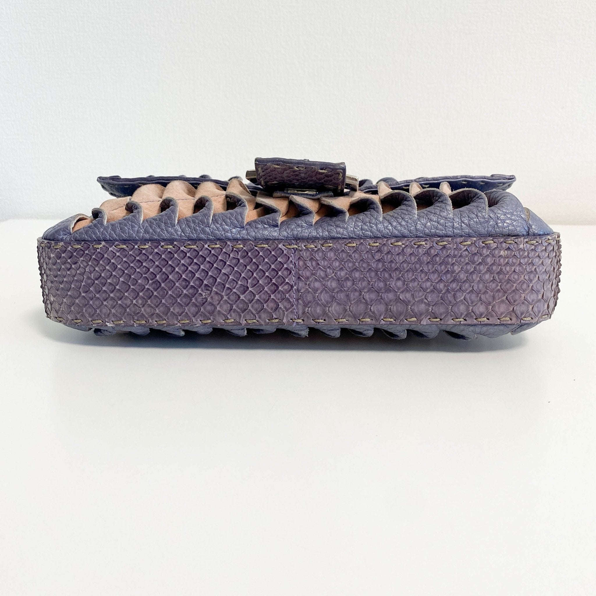 FENDI Selleria Baguette Purple Leather Cutout Shoulder Bag, in , Sold by HIVE PRELOVED - Shoulder Bags, ,