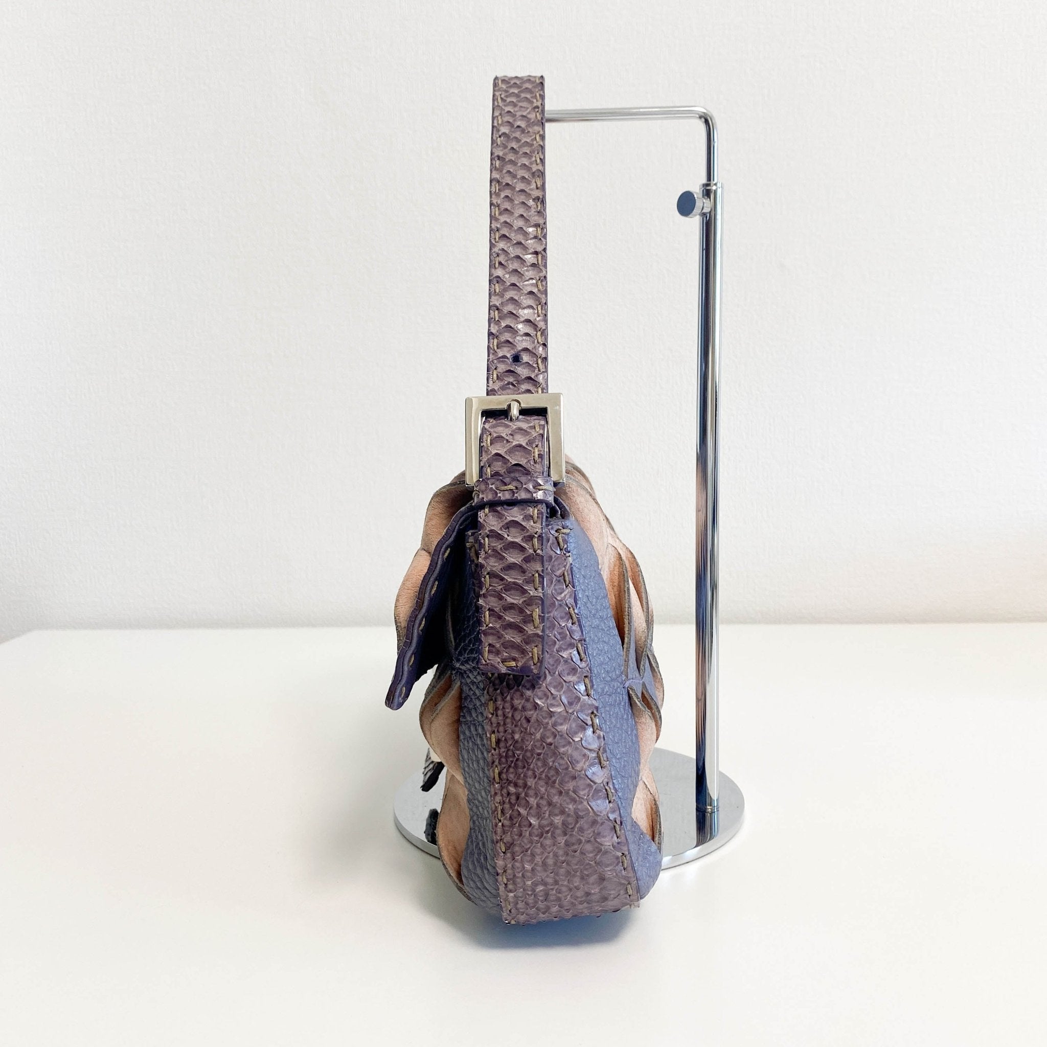 FENDI Selleria Baguette Purple Leather Cutout Shoulder Bag, in , Sold by HIVE PRELOVED - Shoulder Bags, ,