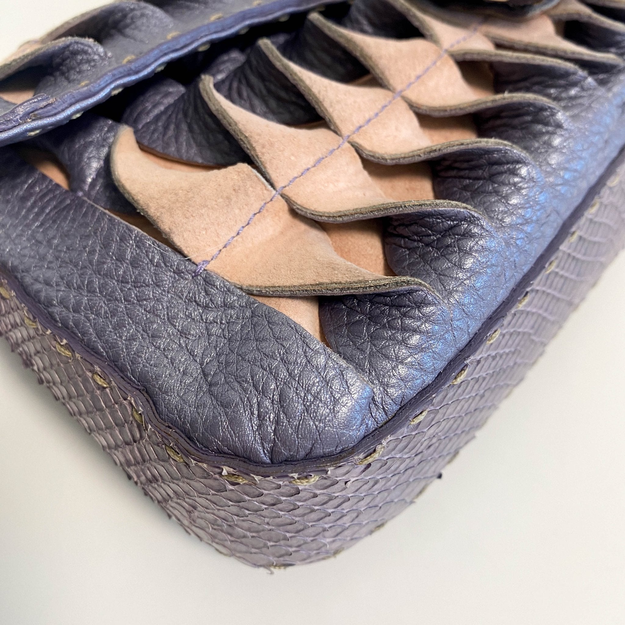 FENDI Selleria Baguette Purple Leather Cutout Shoulder Bag, in , Sold by HIVE PRELOVED - Shoulder Bags, ,