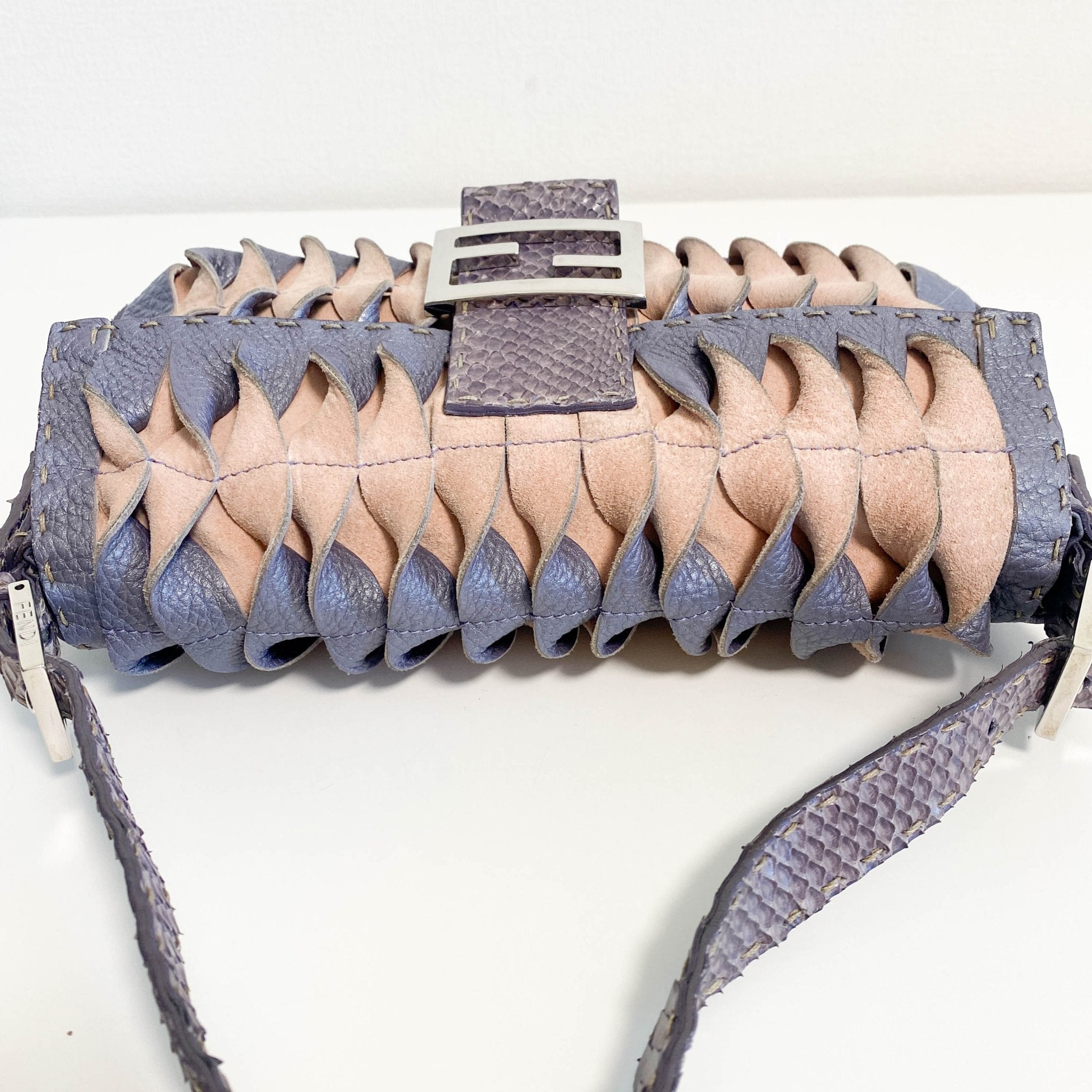 FENDI Selleria Baguette Purple Leather Cutout Shoulder Bag, in , Sold by HIVE PRELOVED - Shoulder Bags, ,