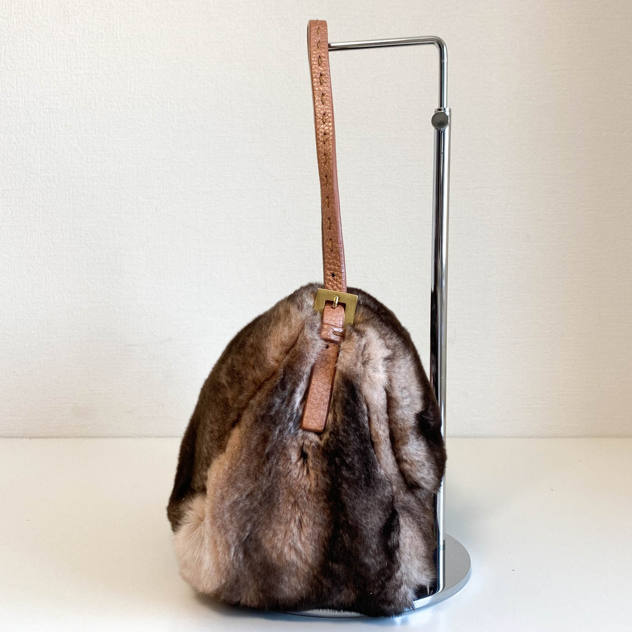 FENDI Selleria Mini Mamma Baguette Fur Pink / Brown Shoulder Bag, in , Sold by HIVE PRELOVED - Shoulder Bags, ,