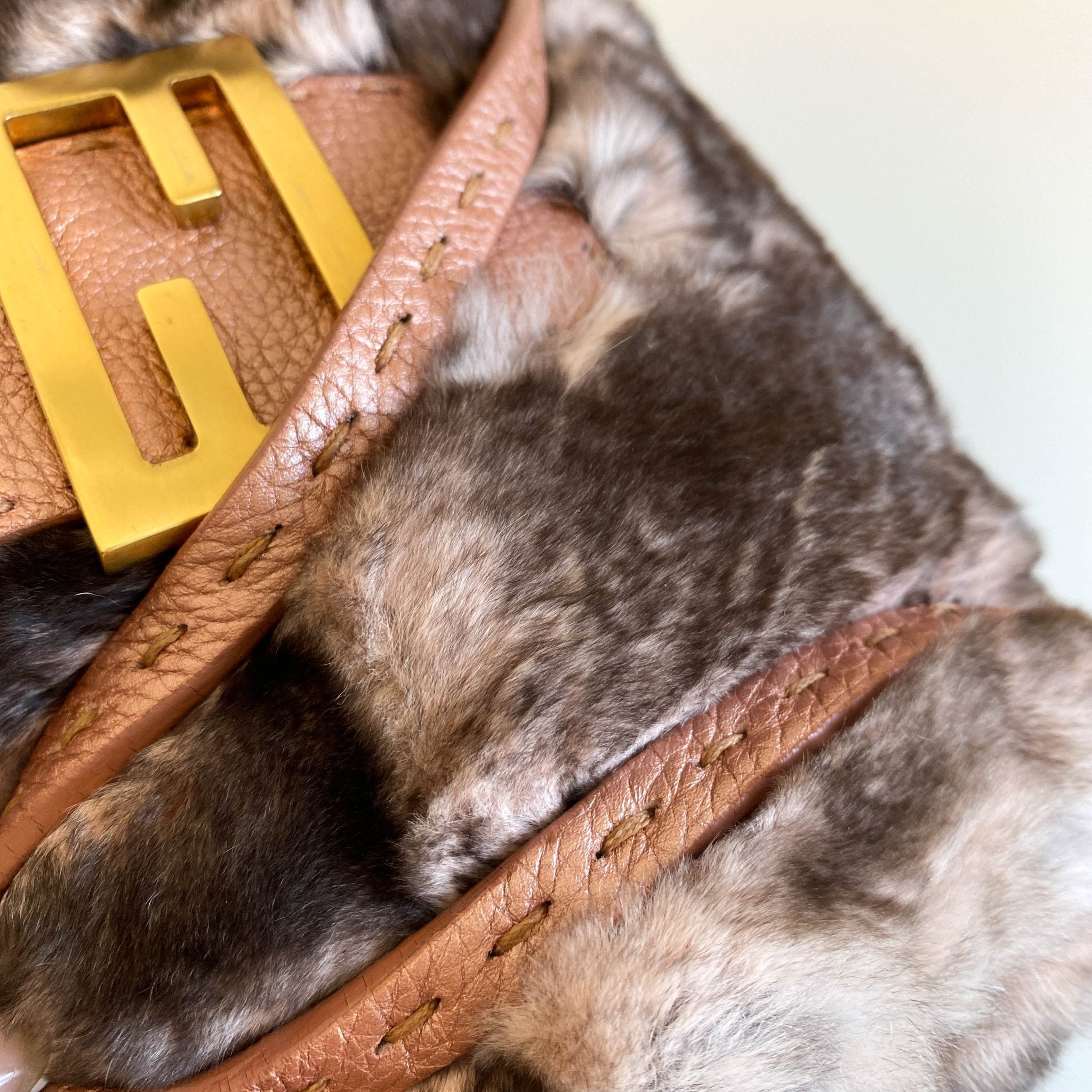 FENDI Selleria Mini Mamma Baguette Fur Pink / Brown Shoulder Bag, in , Sold by HIVE PRELOVED - Shoulder Bags, ,