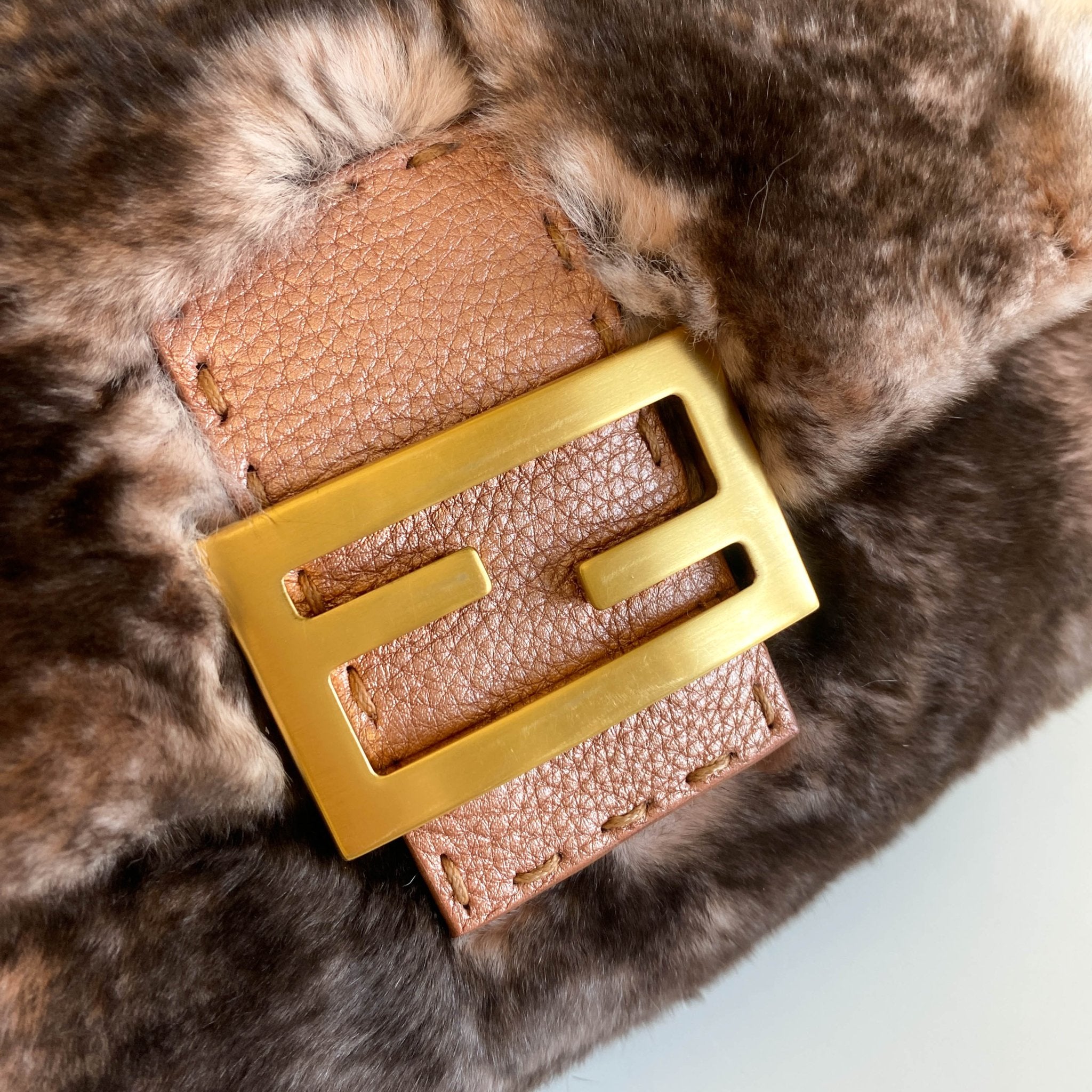 FENDI Selleria Mini Mamma Baguette Fur Pink / Brown Shoulder Bag, in , Sold by HIVE PRELOVED - Shoulder Bags, ,