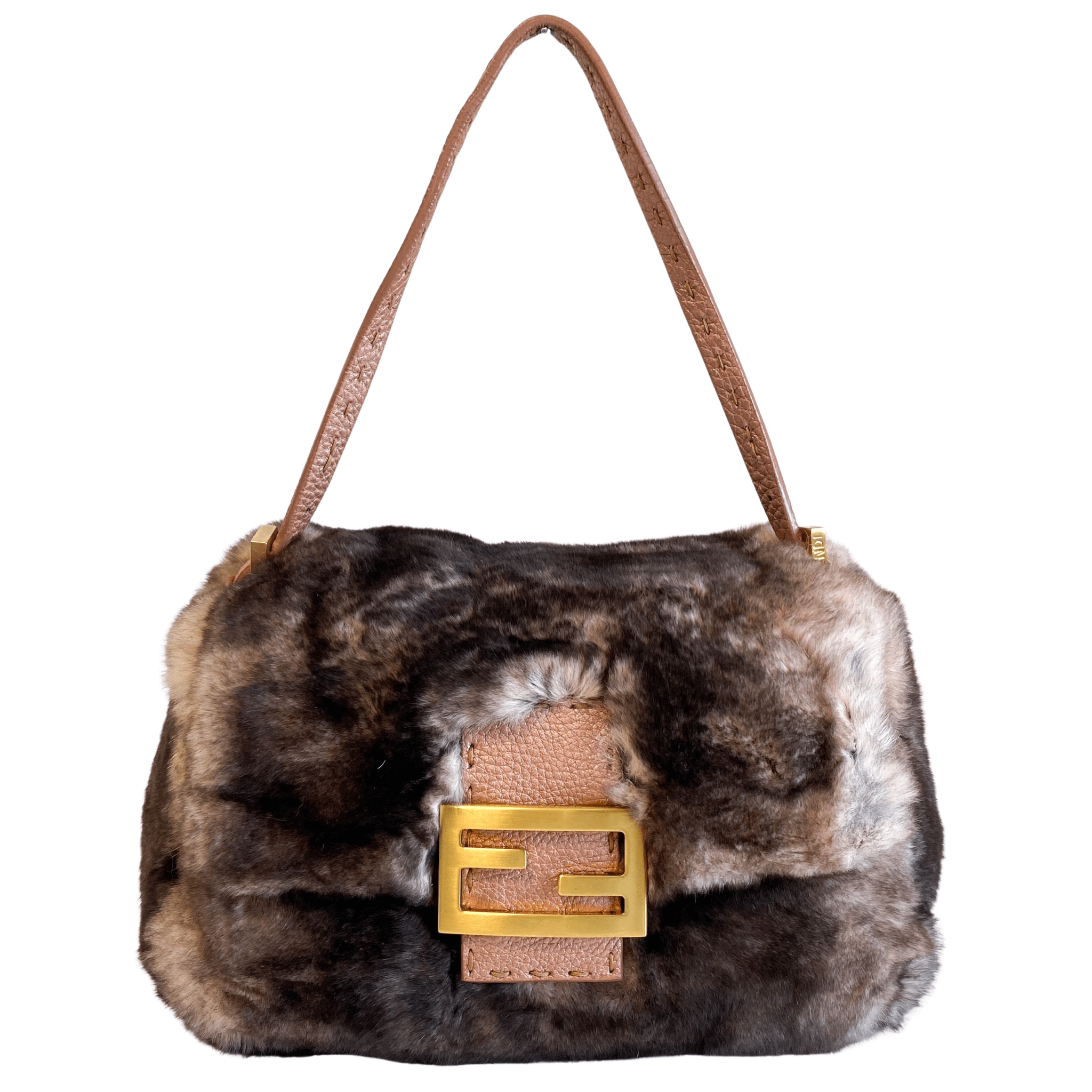 FENDI Selleria Mini Mamma Baguette Fur Pink / Brown Shoulder Bag, in , Sold by HIVE PRELOVED - Shoulder Bags, ,